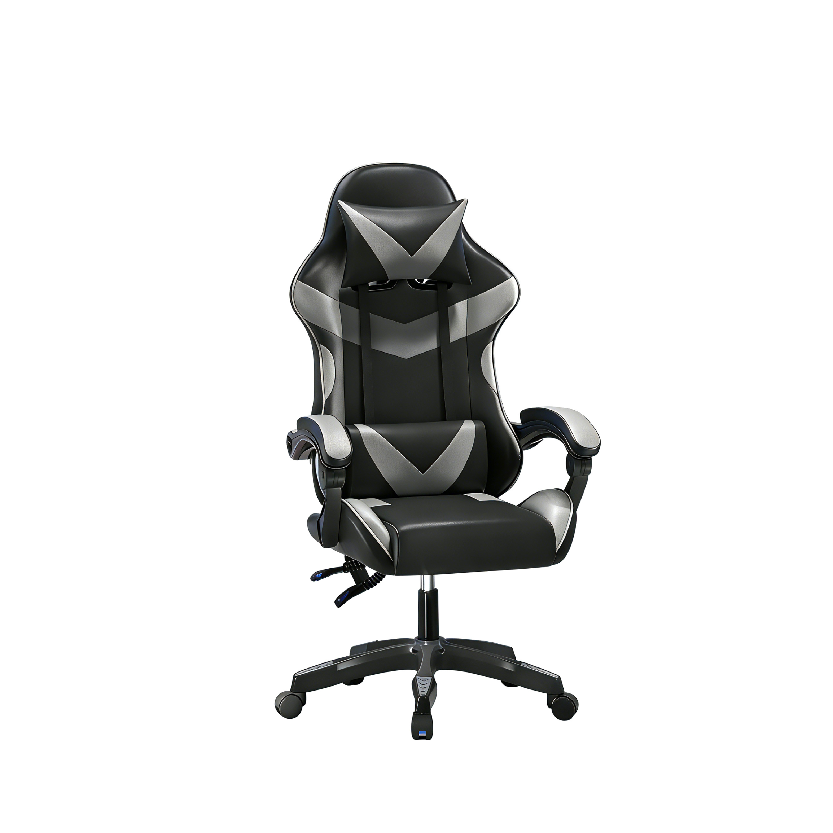 TEMU Baroni Home Sedia Gaming con Schienale Ergonomico Inclinabile e Altezza Regolabile, Sedia Ufficio con Supporto Lombare, Poggiatesta Imbottito,
