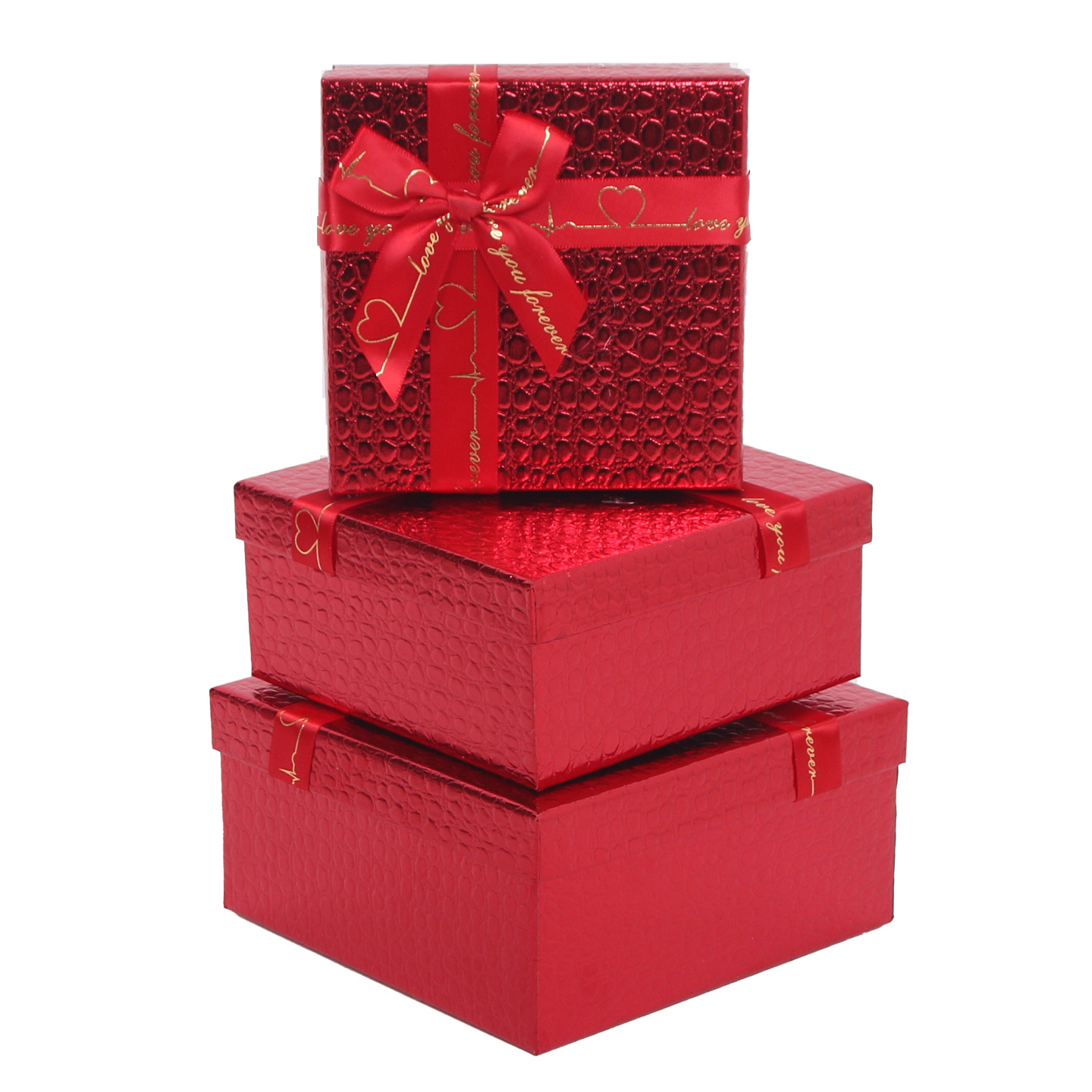 TEMU Juego de Cajas de Regalo (3 Tamaños, Con Moño de Satinado) | Cajas de Regalo de Elegante (Redondas/Cuadradas/, Ideal para Navidad) | Juego de