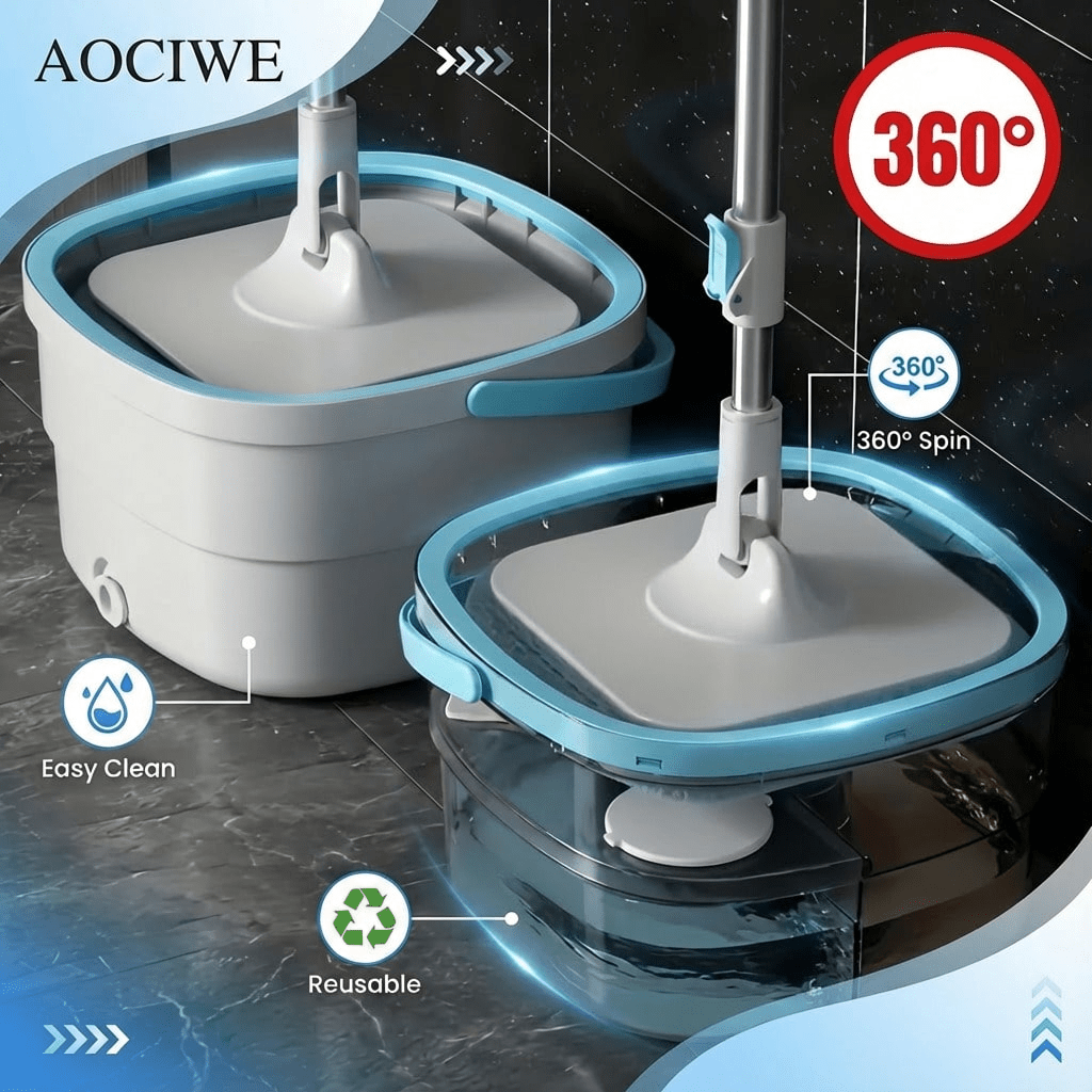 TEMU Mop With Household Bucket, Mopping Bucket For