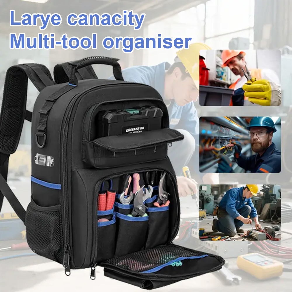tool backpack with hard   and a tool pouch heavy duty tool bags for men heavy duty tool bag for electricians  