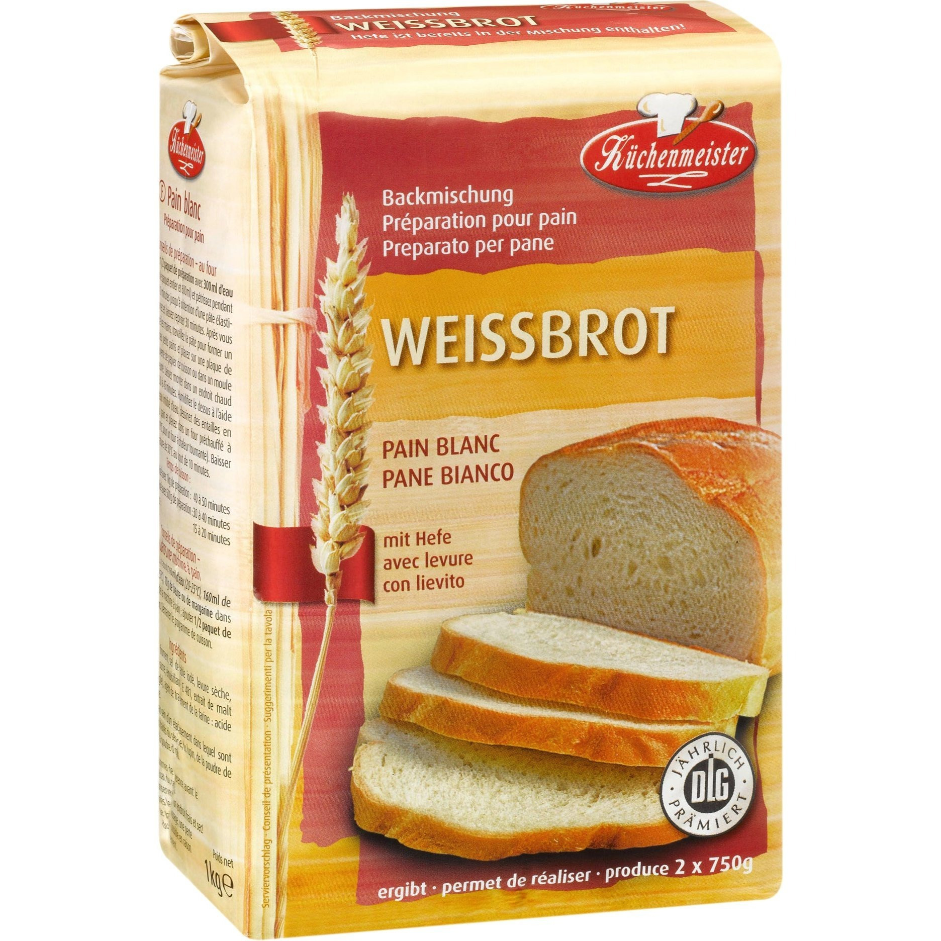 Küchenmeister White Bread Bread Mix With Yeast, 1kg