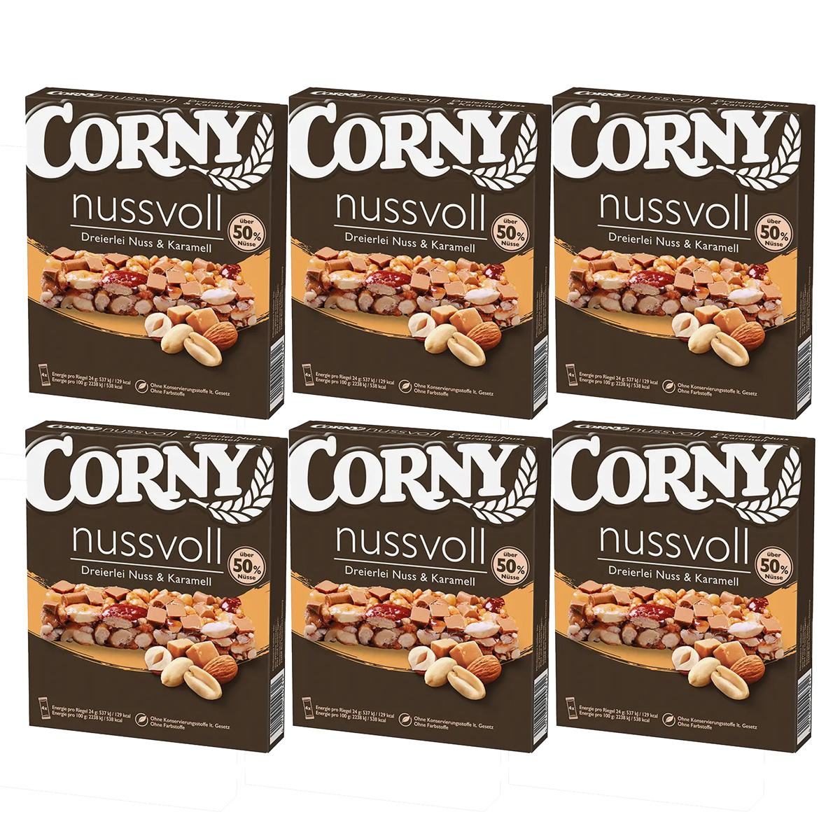 Corny Nutty Triple Nut And Caramel Bar 96g 6-pack