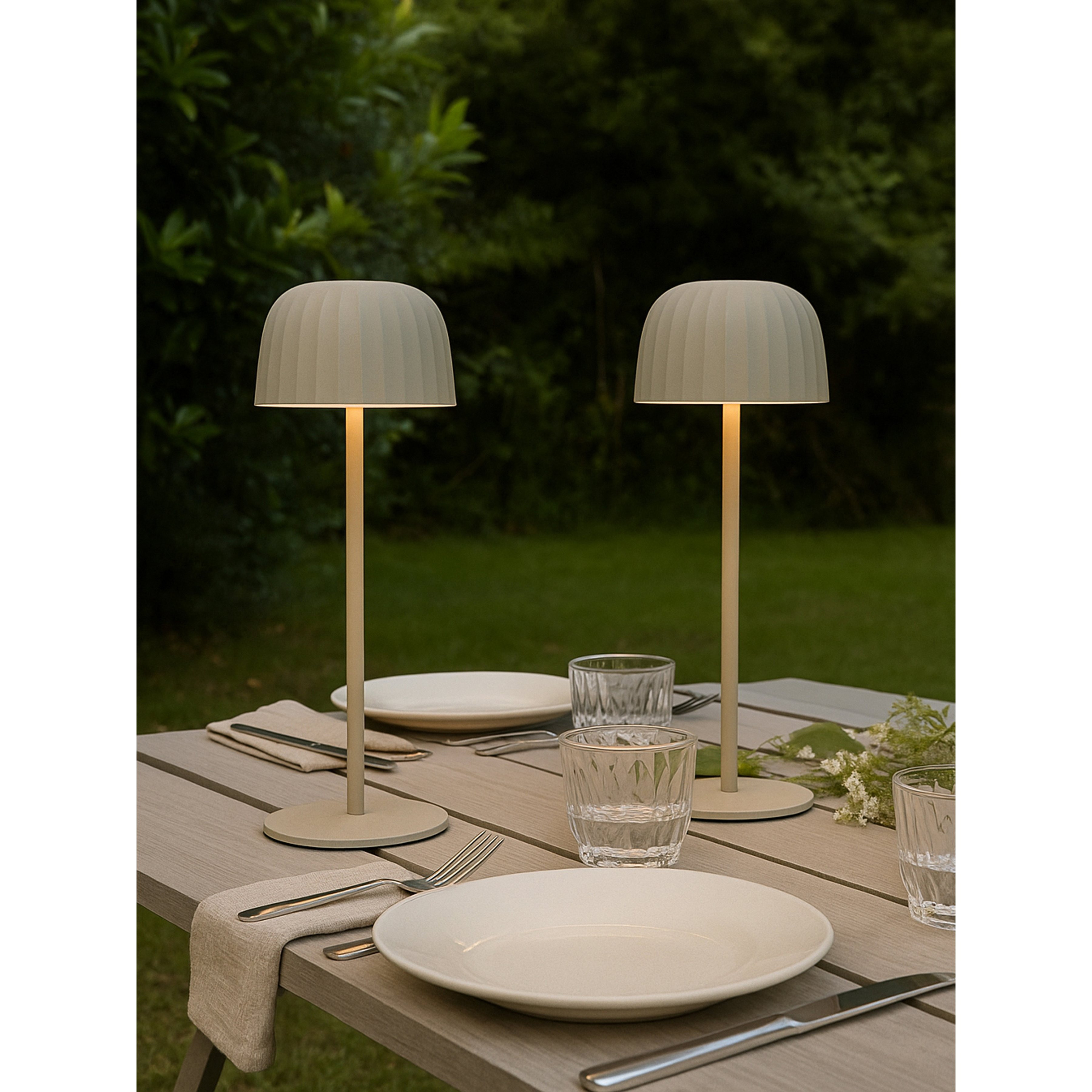 TEMU 2 Pack Grey Outdoor Rechargeable Table Lamps
