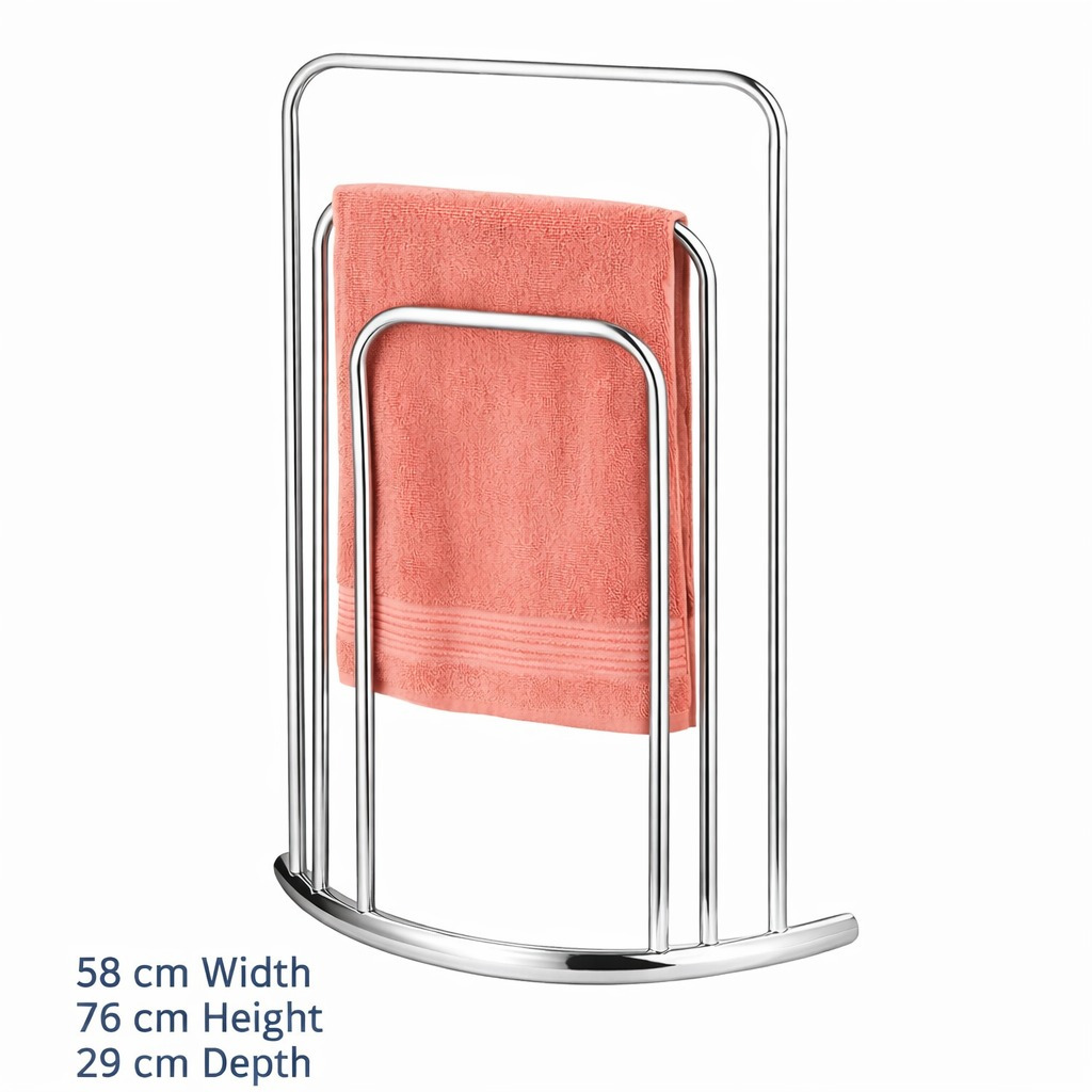 TEMU Freestanding Bathroom Towel Holder Stand | 3 Bar Towel Rail Rack Holder | Easy To Assemble | Store Your Towels & Avoid Drilling | Stylish &