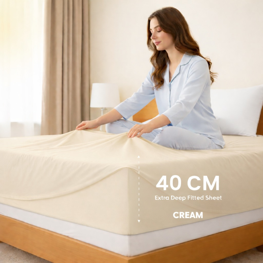 wear snug 40cm extra deep fitted sheet 100 brushed microfiber plain   sheets hypoallergenic wrinkle fade and stain resistant deep pocket fitted sheets   in single   super king sizes