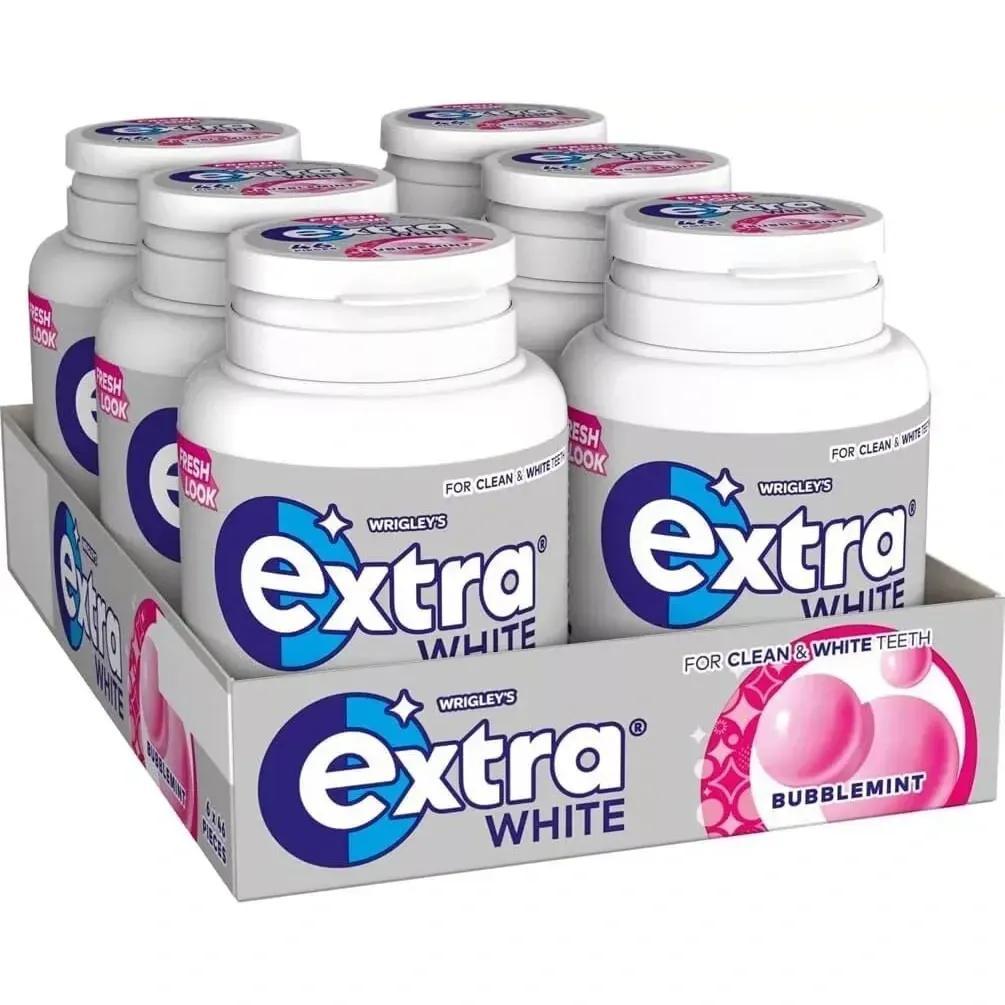 TEMU Extra White Bubblemint Chewing Gum - 6 Tubs Of 46 Pieces Chewing Gum