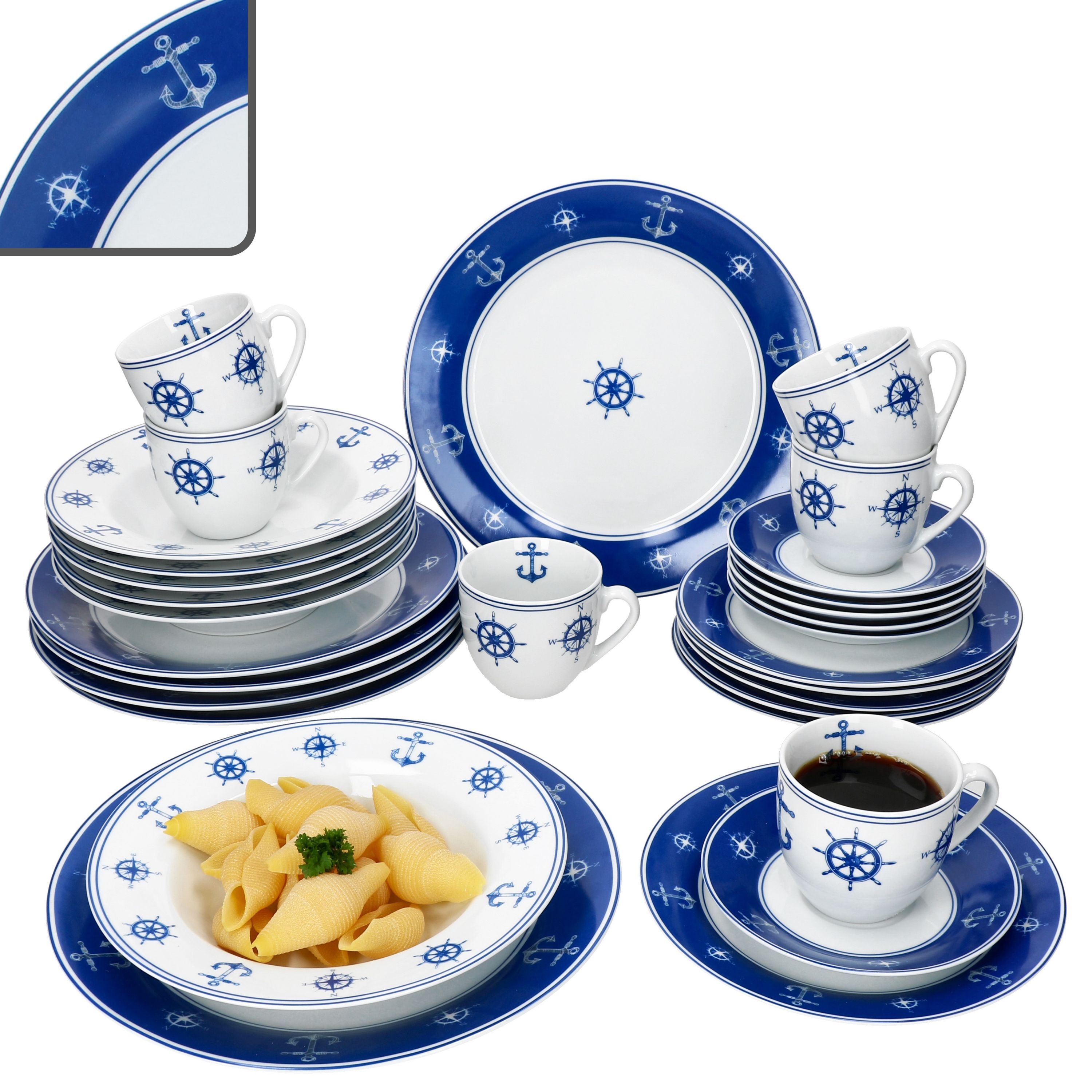 30-piece Porcelain Dinnerware Set For 6 People