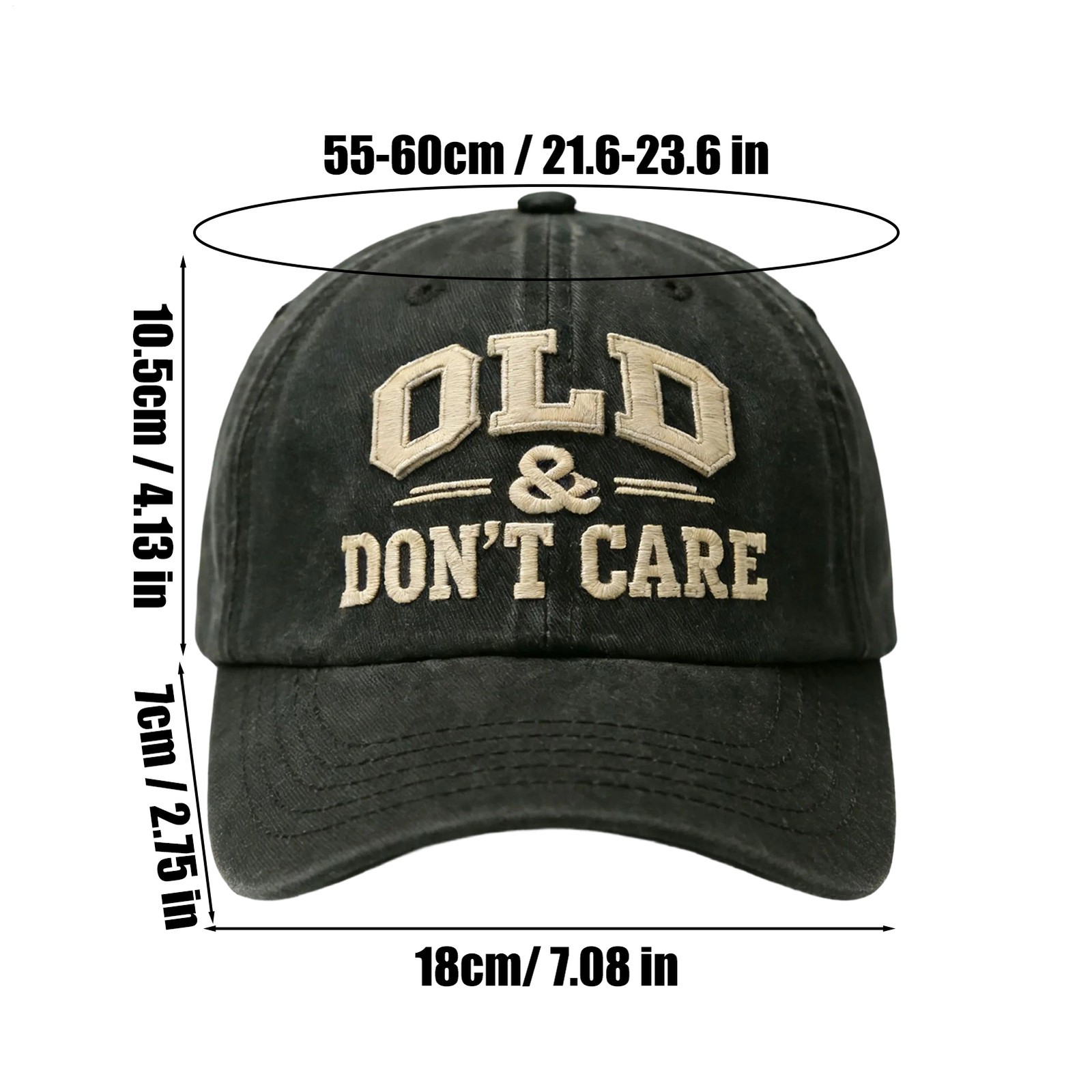old dont care cap adjustable retro funny embroidered unisex baseball hat soft peaked cap outdoor sports details 2