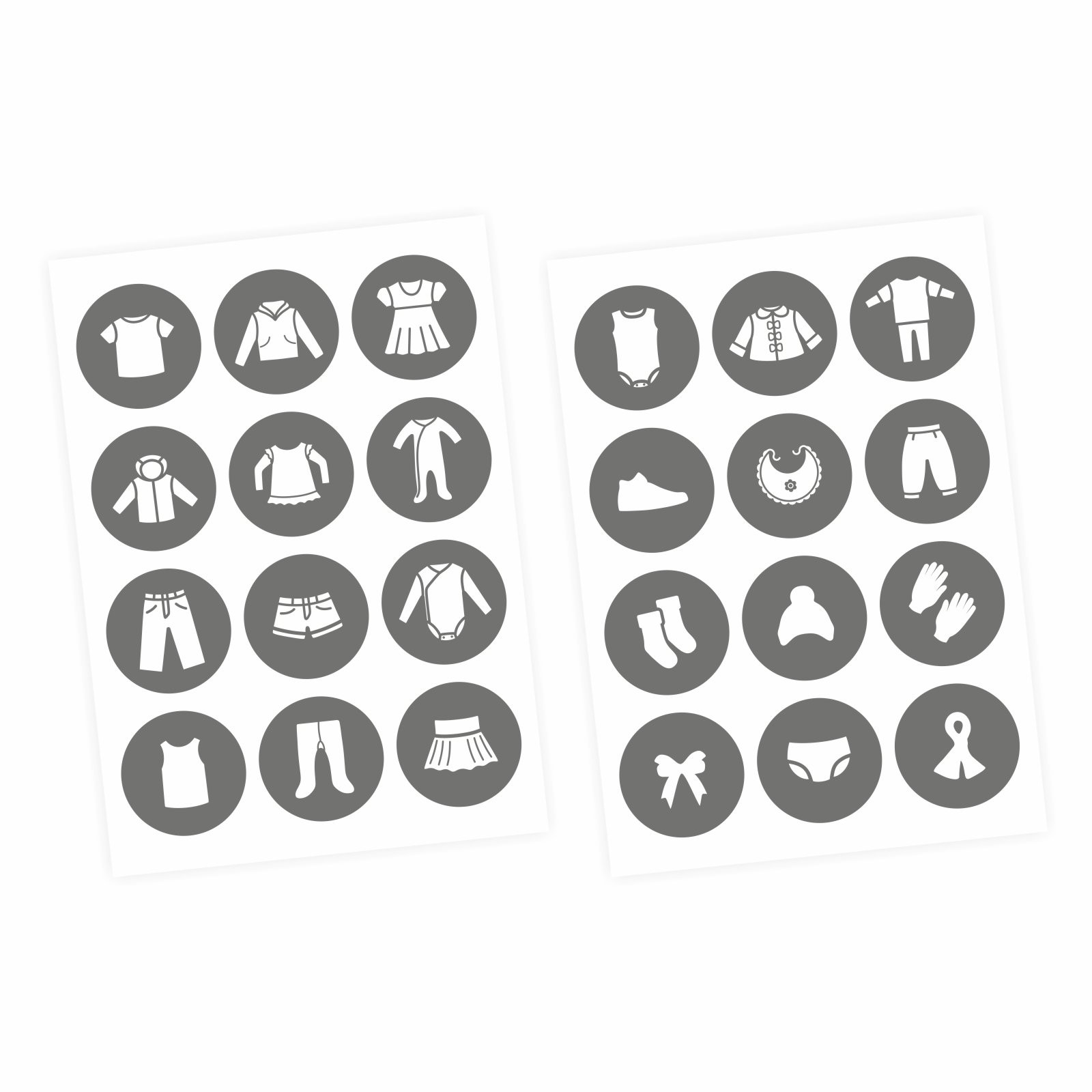 Furniture Stickers, Clothing Organization Labels In White/gray