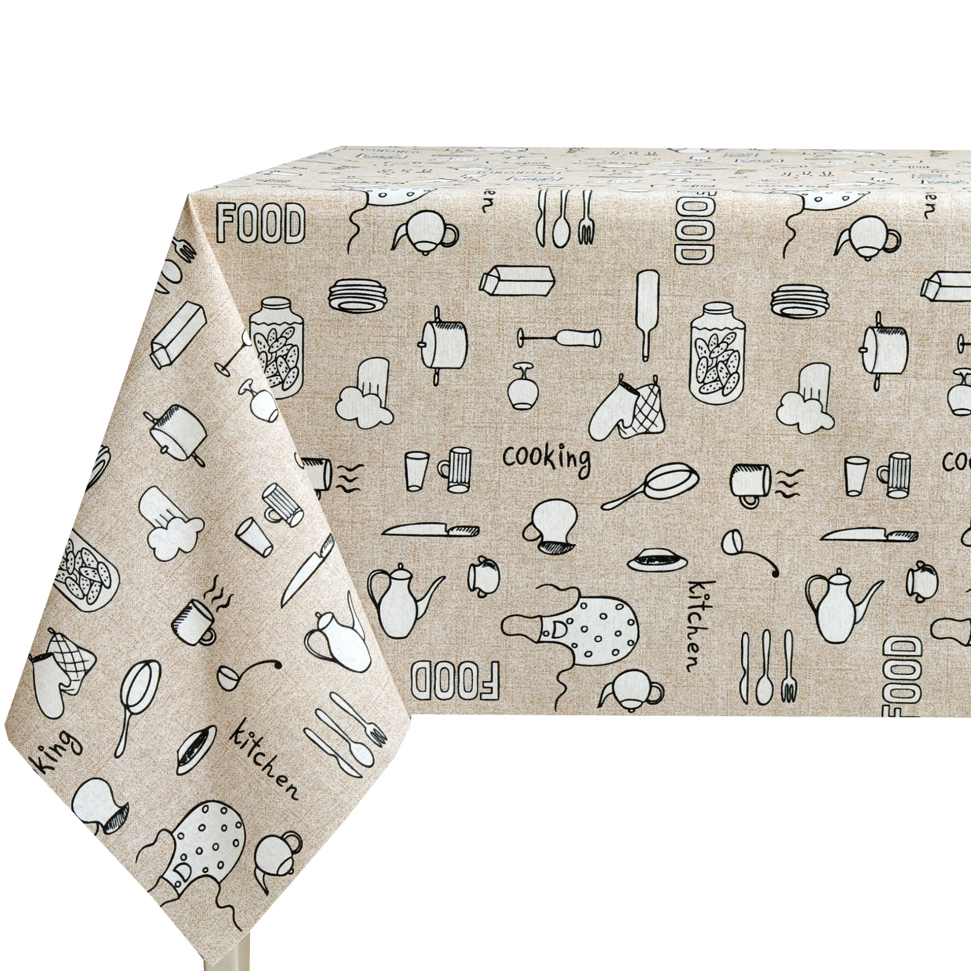 TEMU Mantel de tela antimanchas para mesa rectangular, fácil de limpiar, diseño decorativo de inspiración , ideal para cocina y comedor