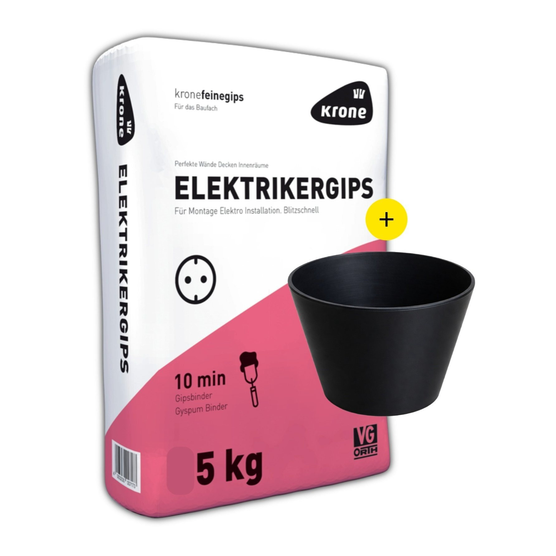 Image of Electrician's Plaster 5 Kg With Plaster Bucket - Fast- For Electrical Installation, Interior Construction, Fastening & Plastering Work, Interior Area