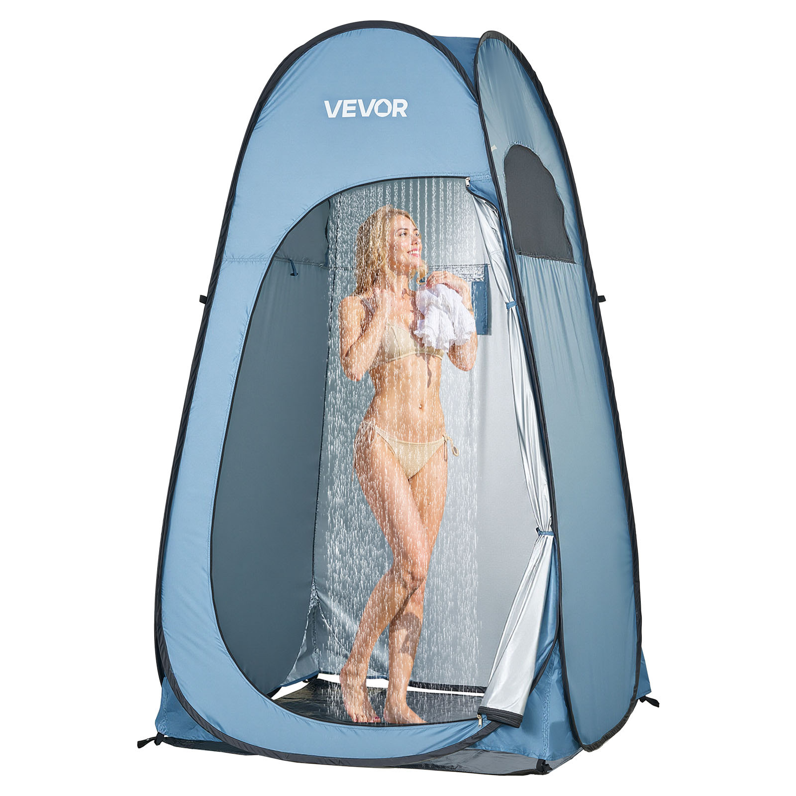 TEMU VEVOR Carpa de Ducha Plegable, Carpa Portátil Instantánea para Cambiarse con Estacas, Cuerdas y Bolsa de Transporte, Poliéster 190T con
