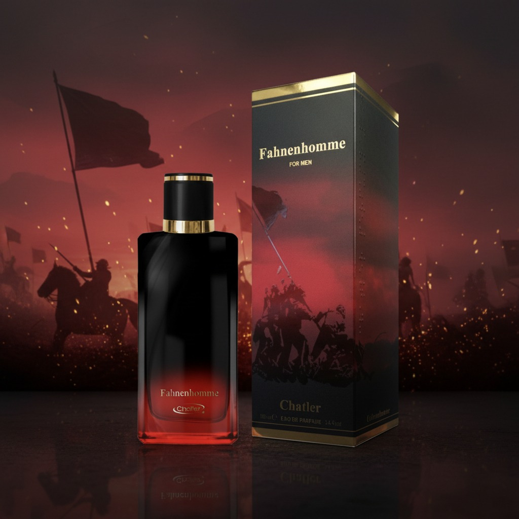 E-shop Everlyx - Fahnenhomme by Chatler Herrenparfüm, 100 ml – Intensiver und eleganter Duft mit holzigen, ledrigen und bernsteinfarbenen Noten – Ideal