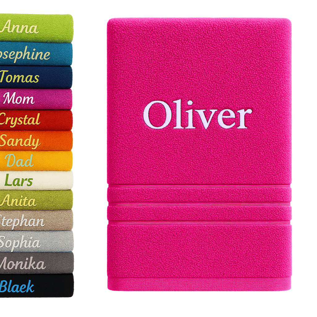 TEMU Personalized Bath Towel With Name - Beautifully Embroidered Name, Custom Cotton Bath Towel