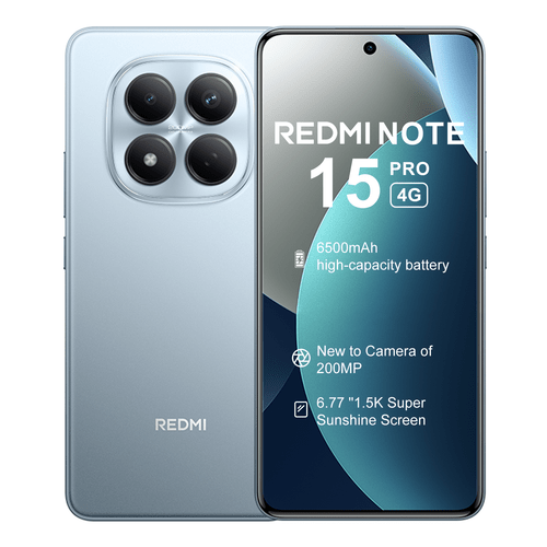 photo de l'article smartphone xiaomi redmi note 15 pro 4g 8+256g 6,77 amoled 120 hz 6500 mah helio ultra appareil photo ia 200 mp 2 chargeur