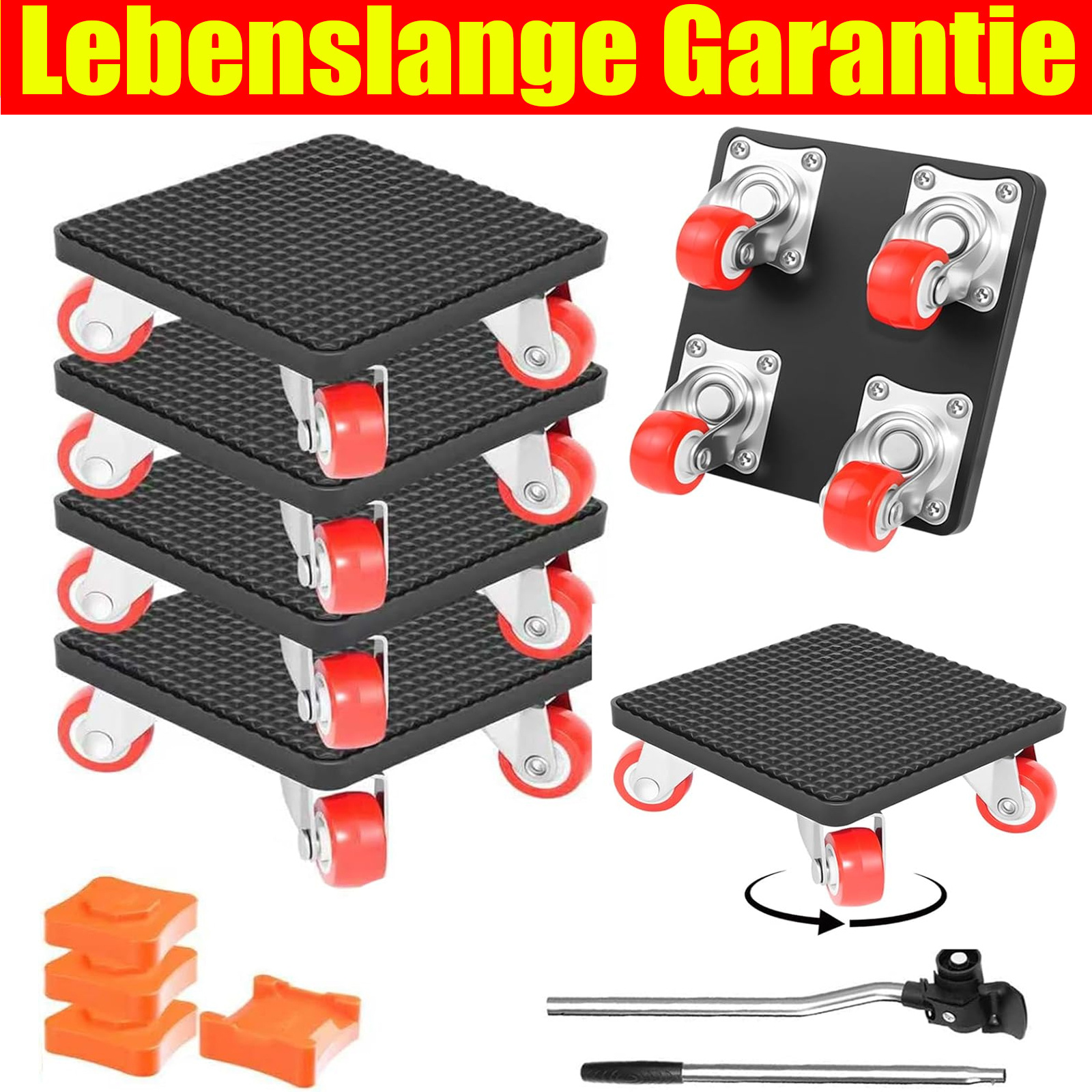 E-shop Möbeltransporträder, Räder zum Bewegen schwerer Gegenstände, mit , 360° Rollen, Möbeltransportroller Set für Haushaltsgeräte, Sofas, Betten und