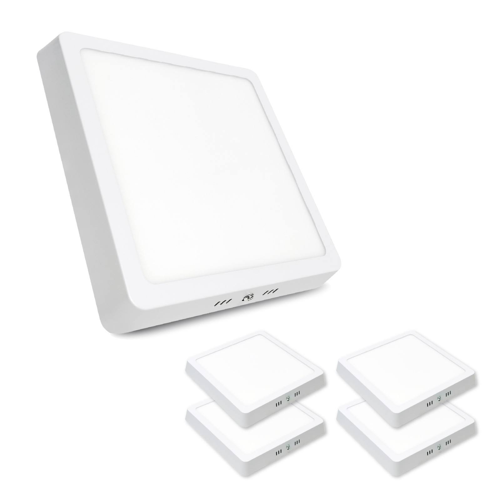 TEMU LED ATOMANT Plafón LED Superficie Cuadrado 210x210mm 20W, CCT con Selector de Color (3000K), (4500K) y Frío (6500K), 1800 , Medidas 21x21cm,
