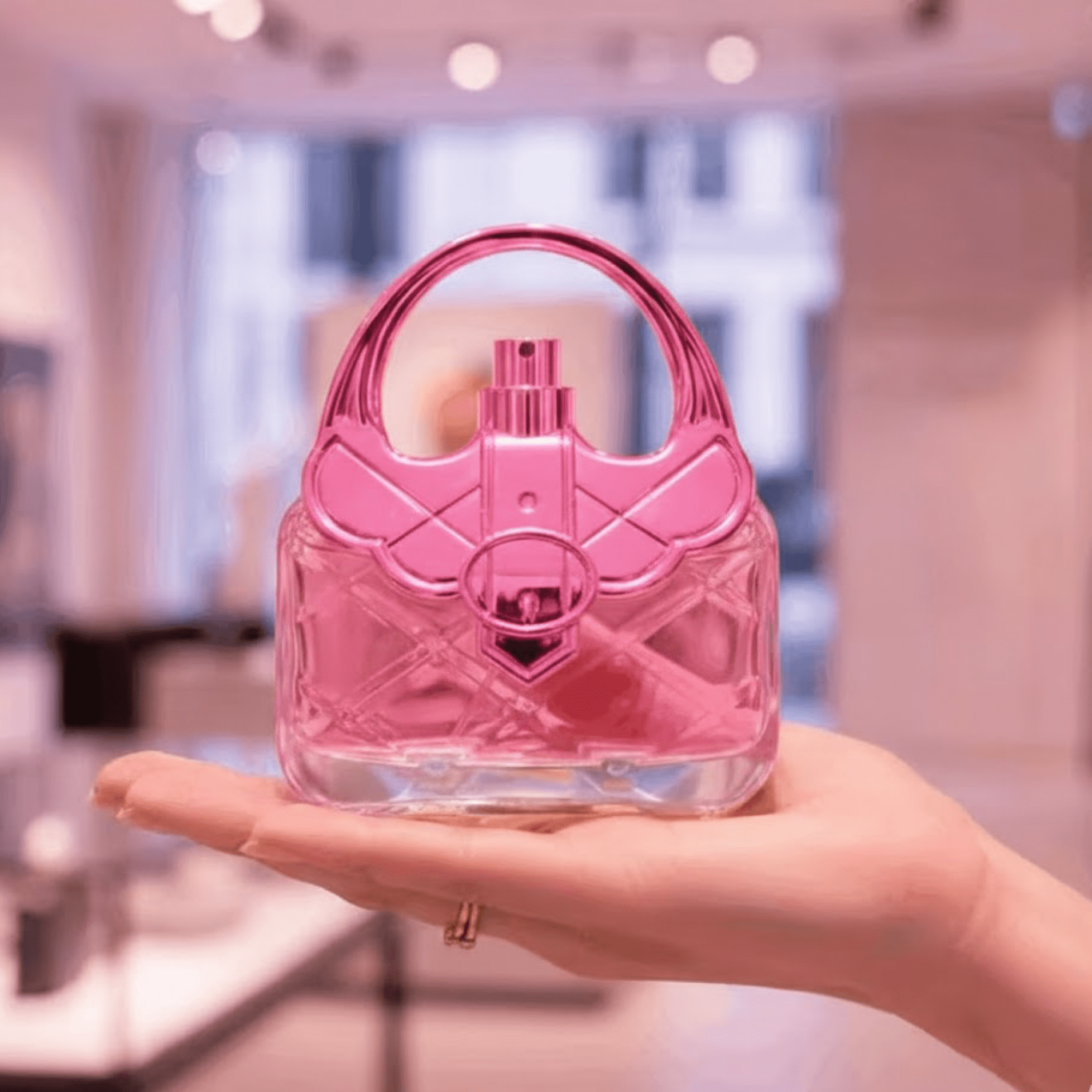 TEMU Pink Purse Edp Branded Perfume For Women High Quality | Luxurious 100ml Spray | Elegant Long-lasting Women's Perfume, Ideal Christmas Gift For