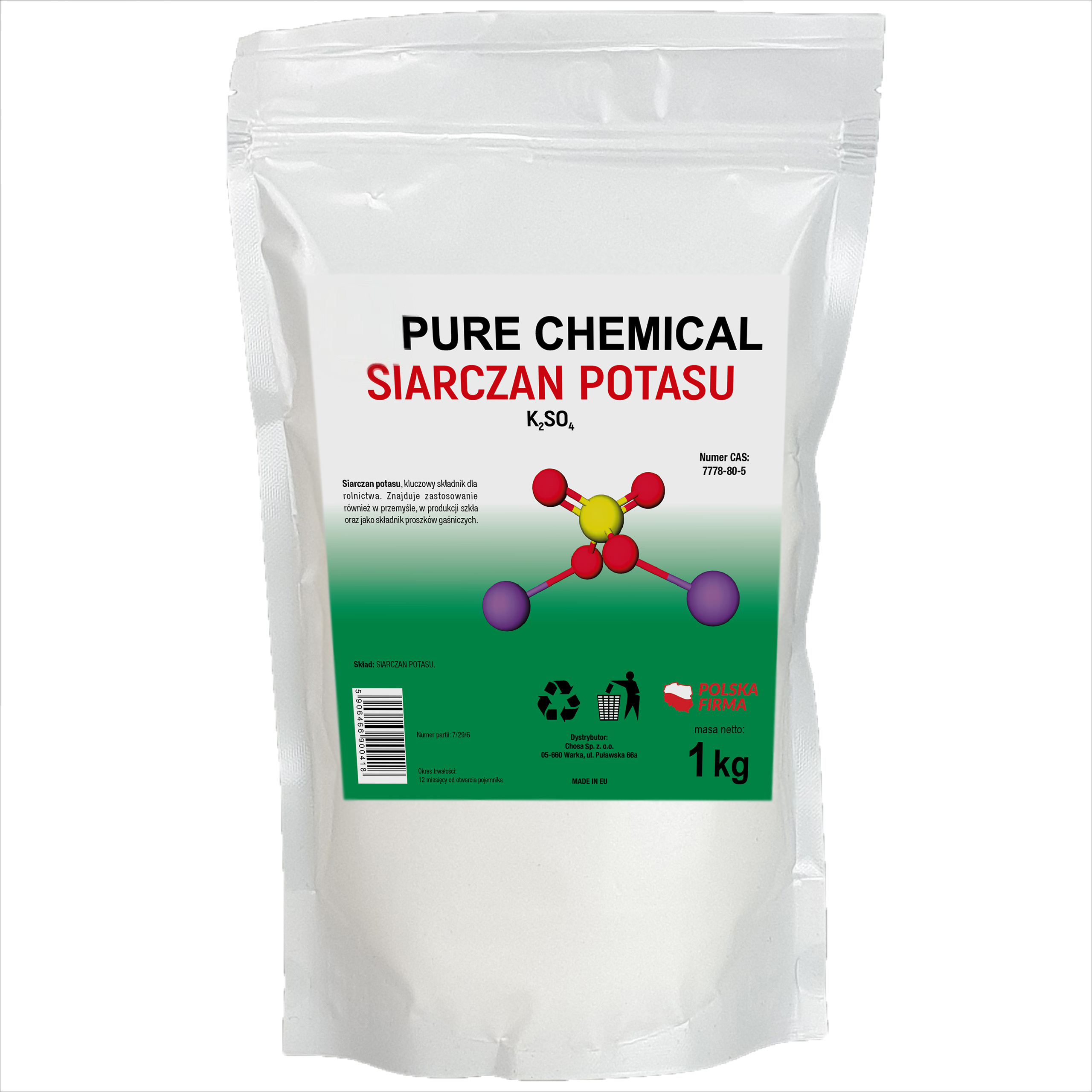 TEMU Kaliumsulfat K₂SO₄ - Technisches Pulver - Reines Produkt - 1 kg