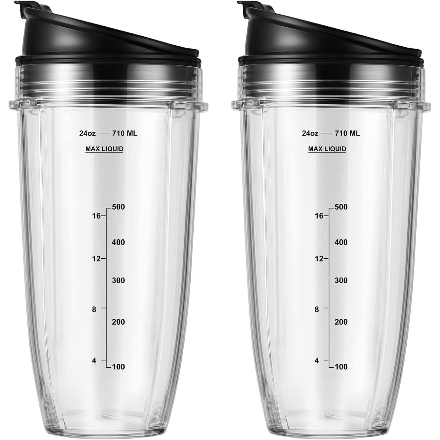 TEMU 24 Oz Replacement Cups For Blender, Pack Of 2, 710ml, Compatible With Specific Blender Models, Durable Bpa-free Plastic, Leak-proof Design,