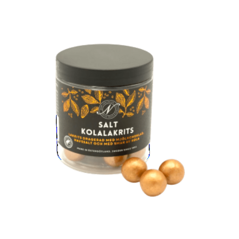 Narr | Salted Caramel Licorice With Sea Salt 150g – Caramel Licorice Candy, Scandinavian Licorice Snack Mini Silo