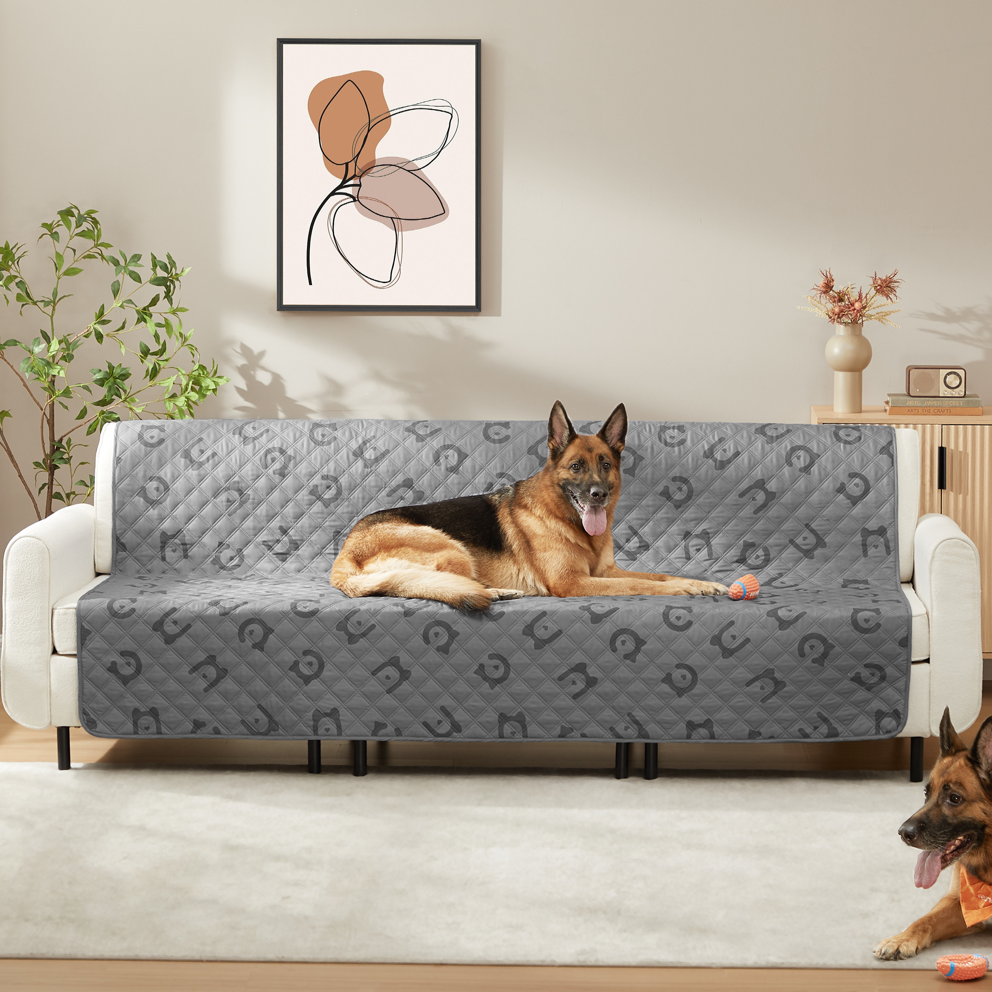 Image of Dog Blanket, Pet Blanket, Blanket, 127-208 Cm, Car Blanket For Pets, Sofa Protector, Machine Washable, Non-slip Bottom, Step Design, Suitable For Cats And Dogs As A New Year's Gift, Gray.
