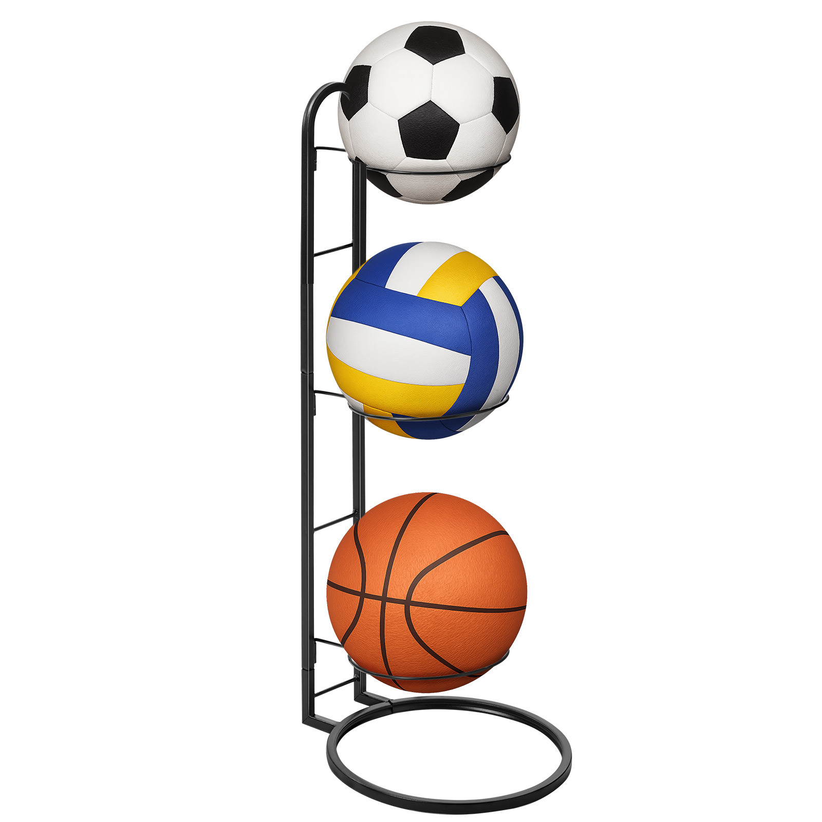 A Multifunctional Storage Rack For Basketballs, Soccer Balls, And Volleyballs, Suitable For Living Rooms, Garages, And Bedrooms.