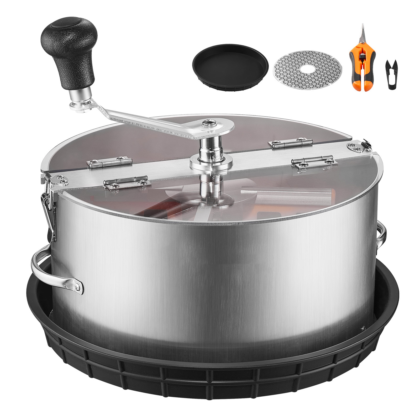 Vevor Manual Bud Leaf Trimmer, 300mm Reaper Bowl Bud Trimmer With Stainless Steel , Visual Cutting, Hydroponic Cutting Machine With Tray, Twisted Spin Cut For Plant Buds Flowers