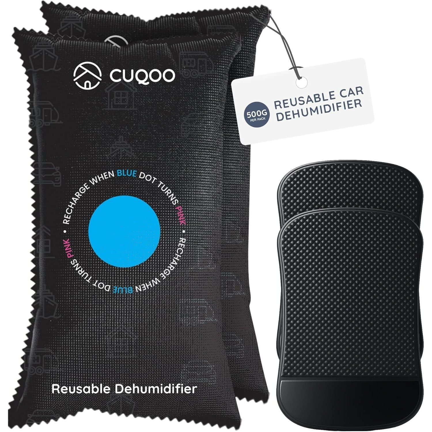CUQOO Car Dehumidifier Bag, Reusable Moisture Absorber