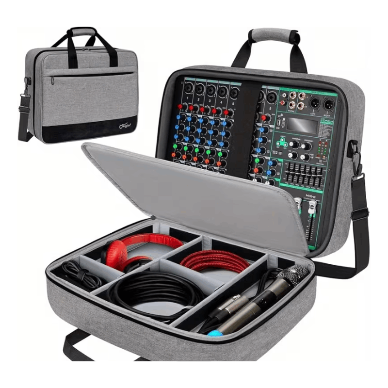 TEMU Dj Mixer Case, Large-capacity Heavy-duty Soft Protective Bag With 10mm Padding, Adjustable Storage Compartments & Ergonomic Handle, Compatible