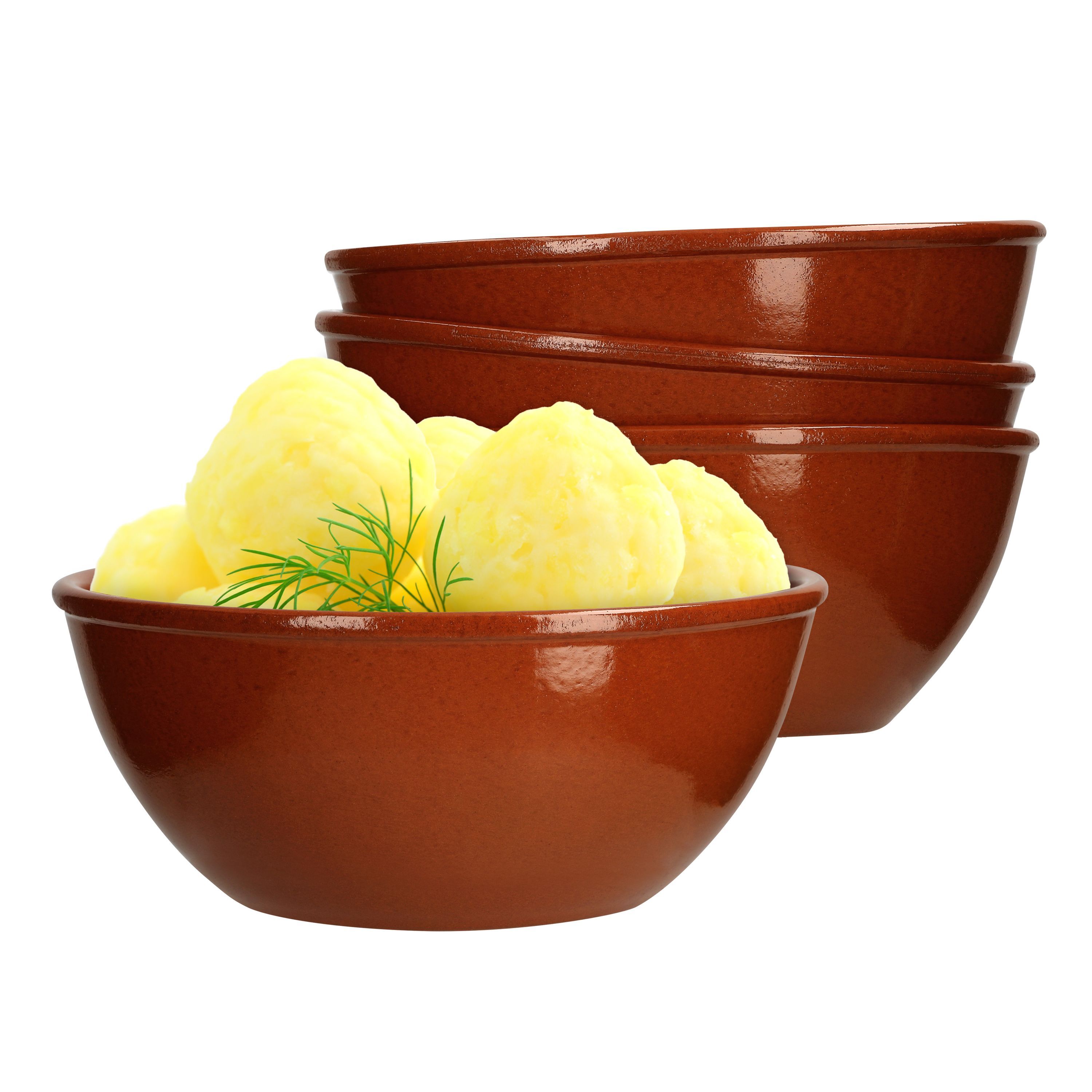4pcs Set Of Tone Bowls 18cm Brown Glazed 1l - 99537