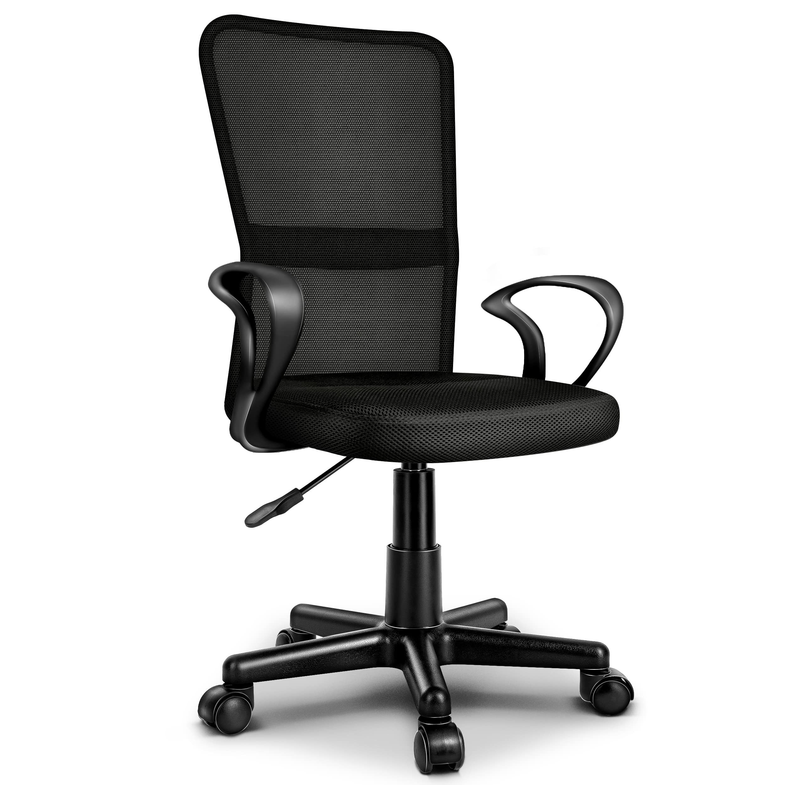 TEMU TRESKO® Chaise de bureau avec accoudoirs réglables en hauteur , pivotante en respirante, assise rembourrée ergonomique avec roulettes fluides