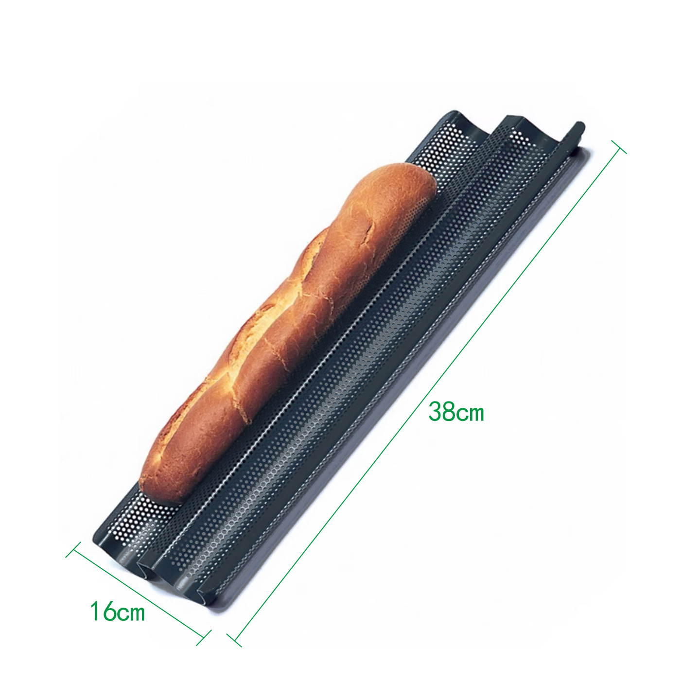 TEMU Bandeja para Pan Francés de Acero al Carbono Antiadherente (Dos Ranuras Largas) 38*16cm