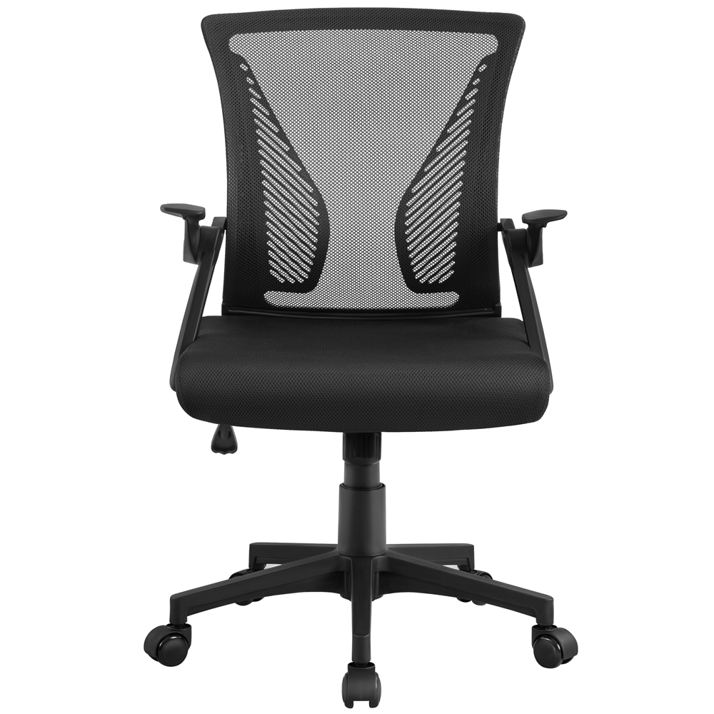 Image of Costoffs Mesh Fabric Office Chair, Height-adjustable Ergonomic Swivel Chair With Flip-up Armrests, Computer Chair, Mesh Desk Chair