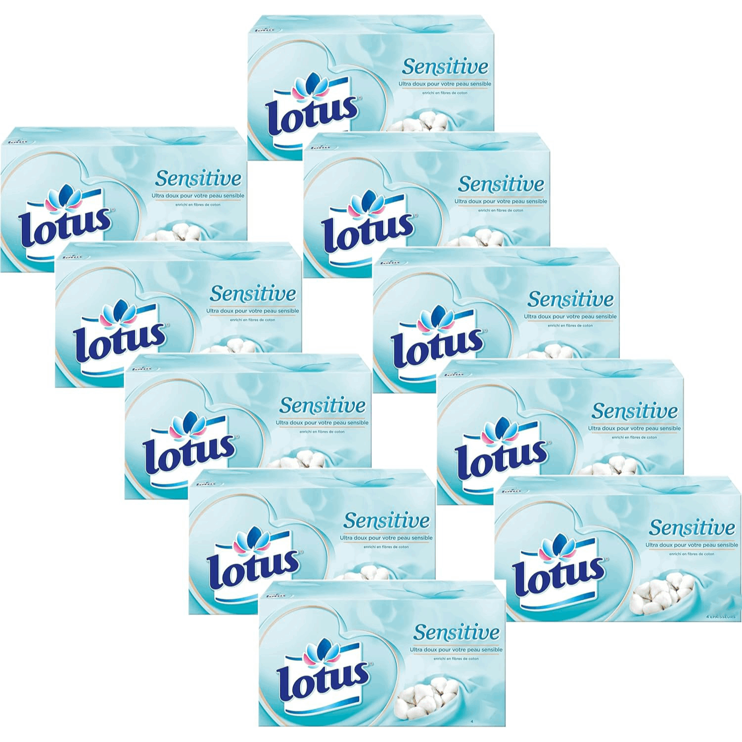 TEMU Lotus Sensitive – Boite de Mouchoirs 4 épaisseurs – , et résistants