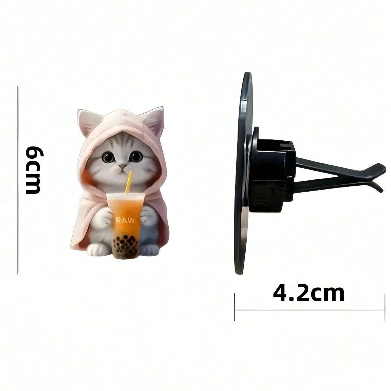 2pcs cute 2d cat car air freshener clip set scent diffuser vent decoration for car fragrance diffusers vent clips and decorations for car air outlets suitable for holiday decor details 1
