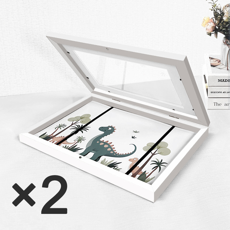 2pcs Of A4 Fillable Picture Frames, Front Opening And Holder For Hanging Or Standing Of Drawings, Art Projects
