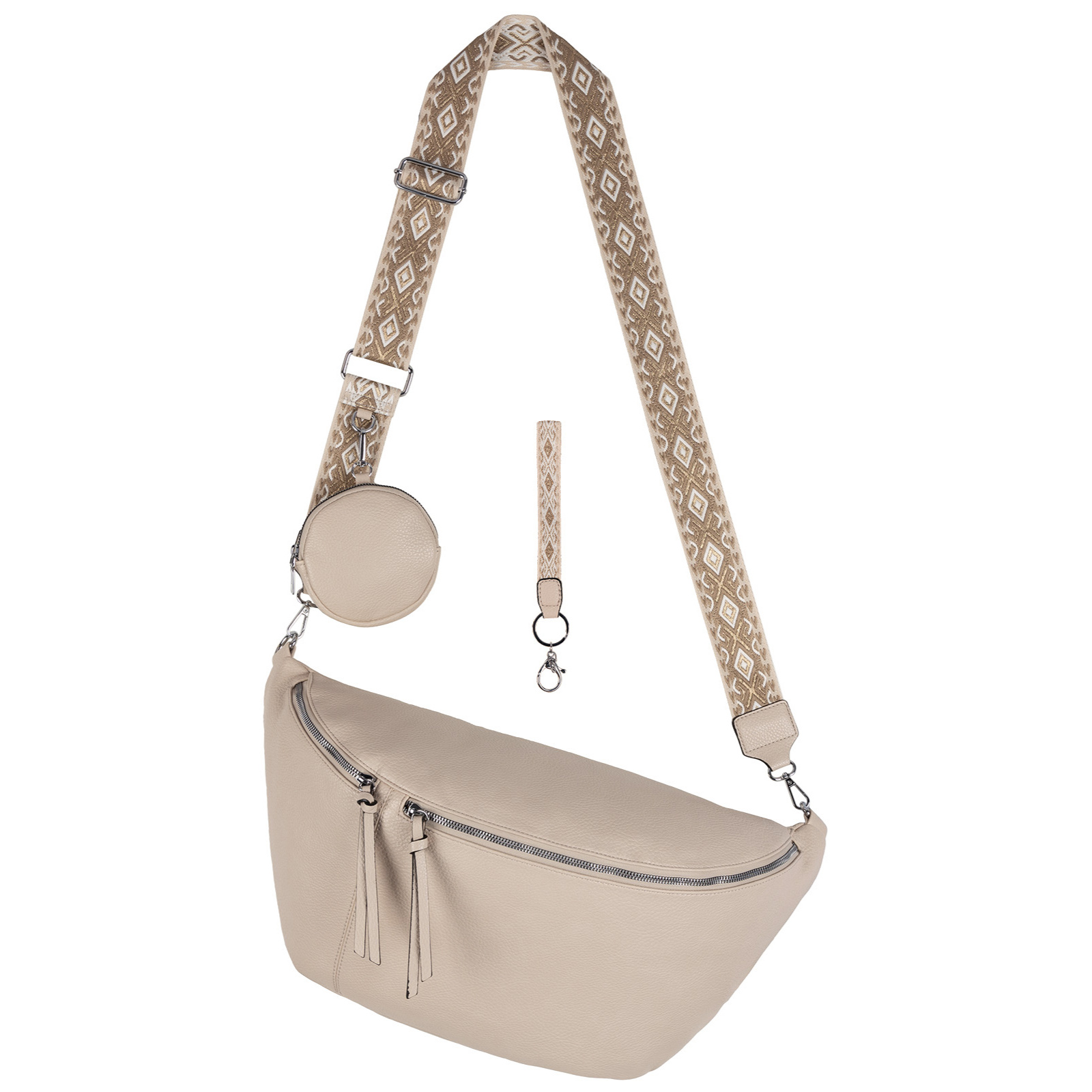 Waist Bag Crossbody Bag Hip Bag Artificial Leather Italy Design Apricot