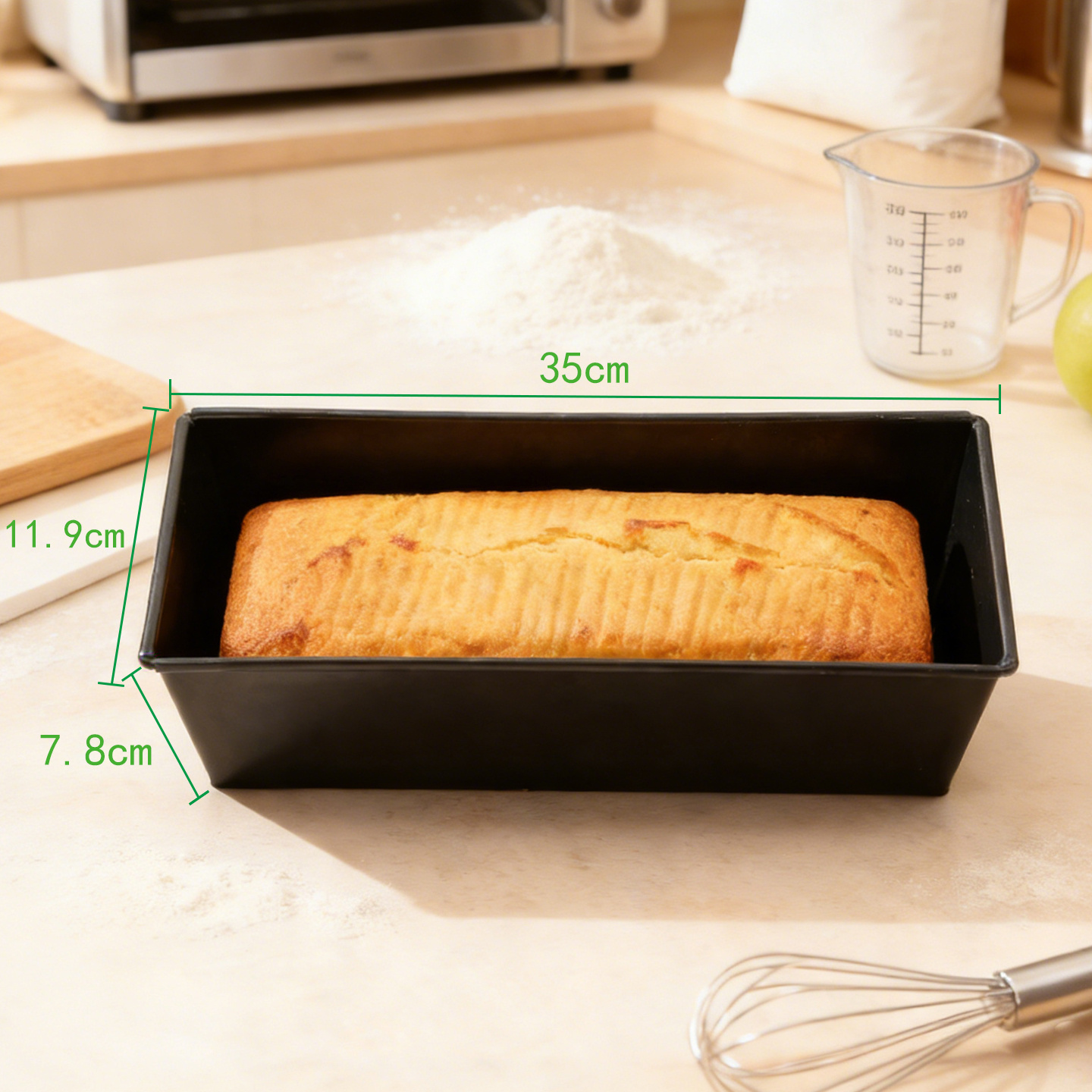 TEMU Molde para pan de molde antiadherente | Bandeja de hornear rectangular para bizcochos | Molde de pan (tamaños variados) | Molde de repostería
