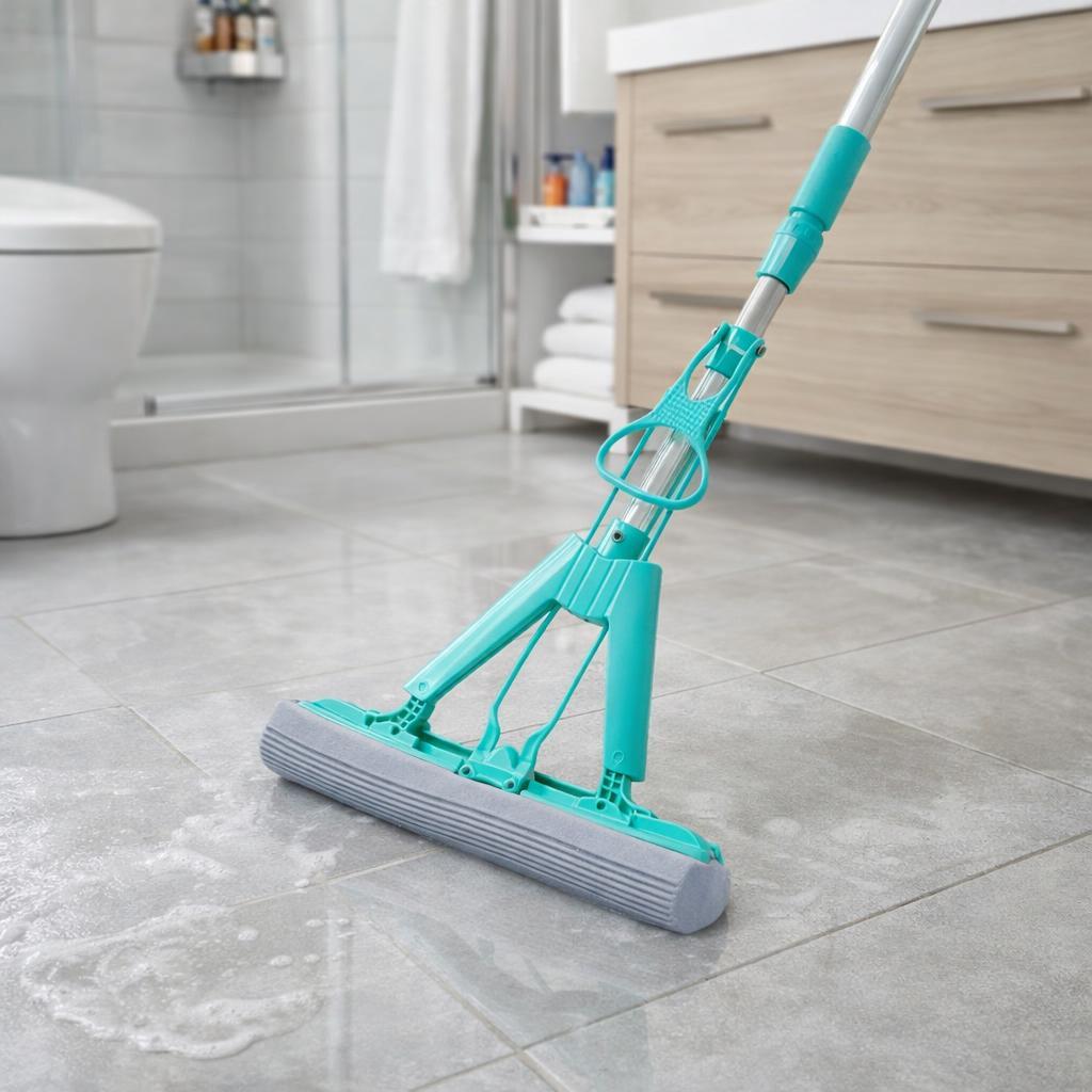 TEMU Mopa de Esponja con Mango Extensible 87,5-107 cm para Limpieza de Suelos Hogar y Oficina
