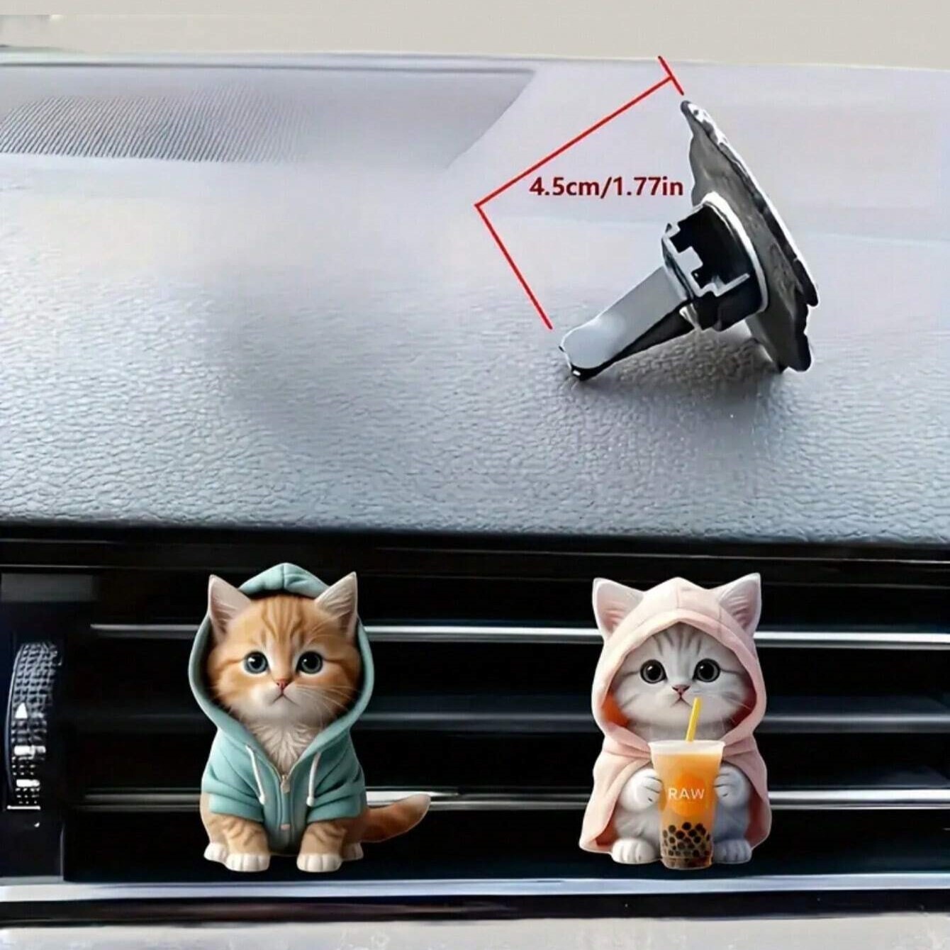 2pcs cute 2d cat car air freshener clip set scent diffuser vent decoration for car fragrance diffusers vent clips and decorations for car air outlets suitable for holiday decor details 2