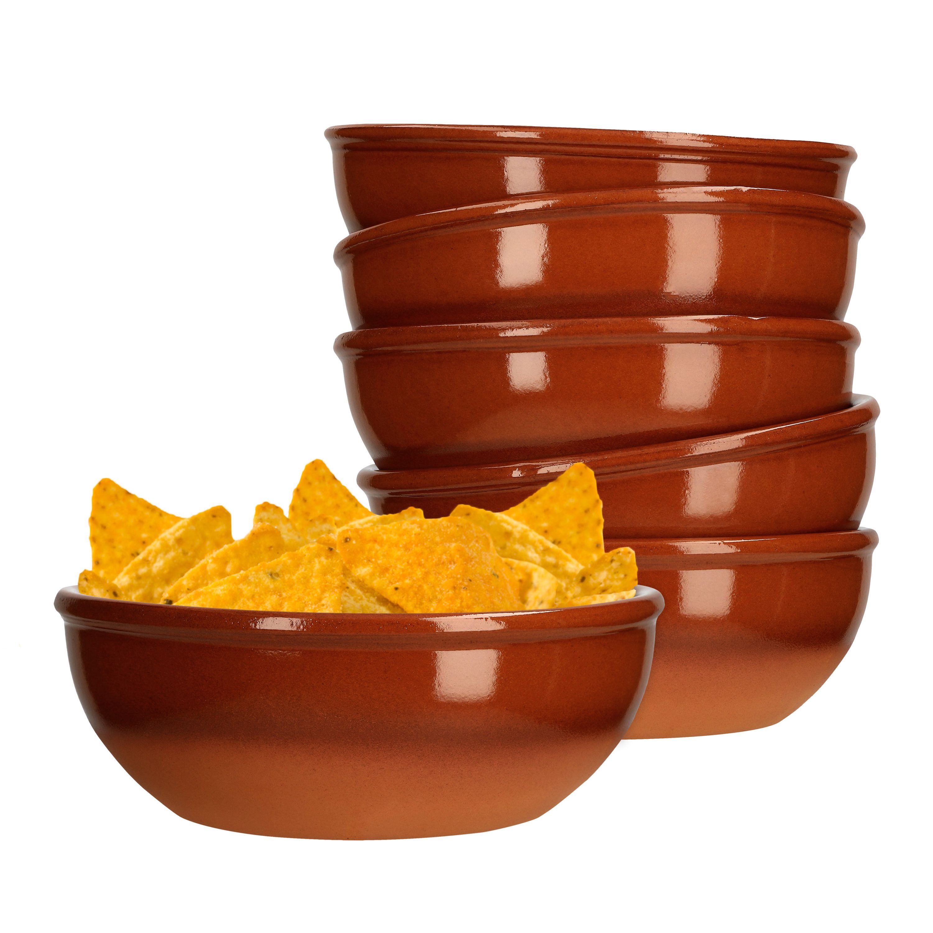 6-piece Set Of 12.5cm Brown Glazed Ceramic Bowls, 350ml - 99539