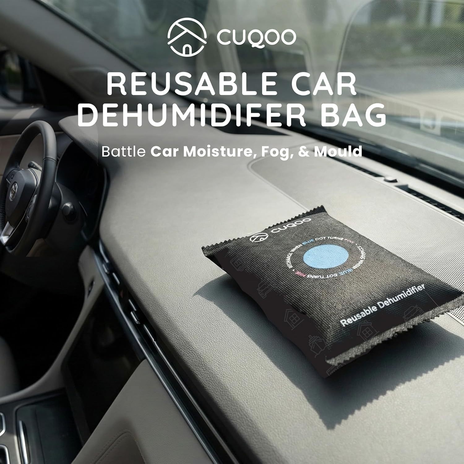 CUQOO Car Dehumidifier Bag, Reusable Moisture Absorber