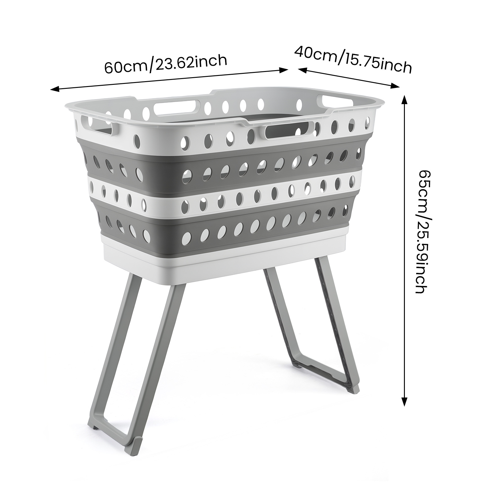 Large Capacity Foldable Laundry Basket with Standing Legs