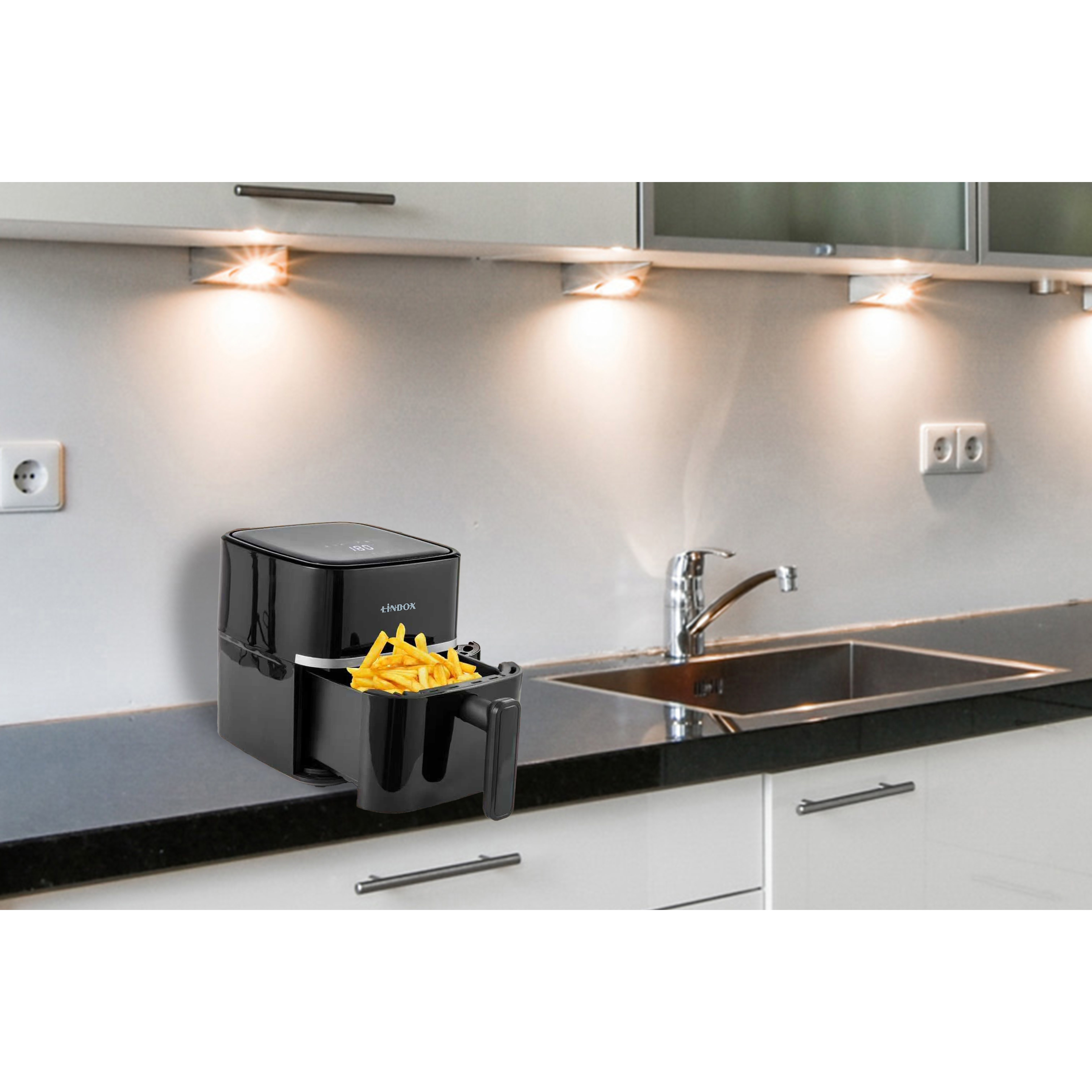 Non-Stick Air Fryer Linbox Colorful Icons Black