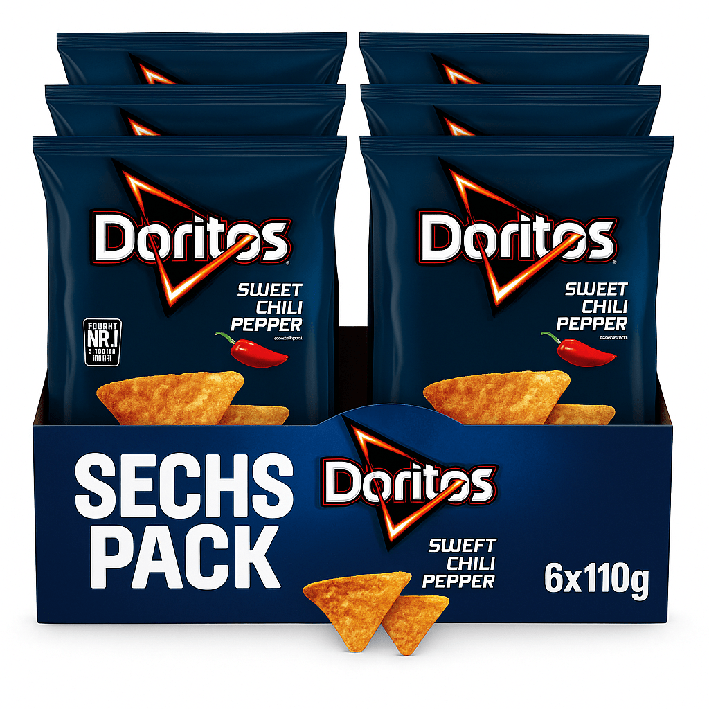 Doritos Sweet Chilli Pepper Tortilla Chips 6x110g Six-pack Advantage Pack