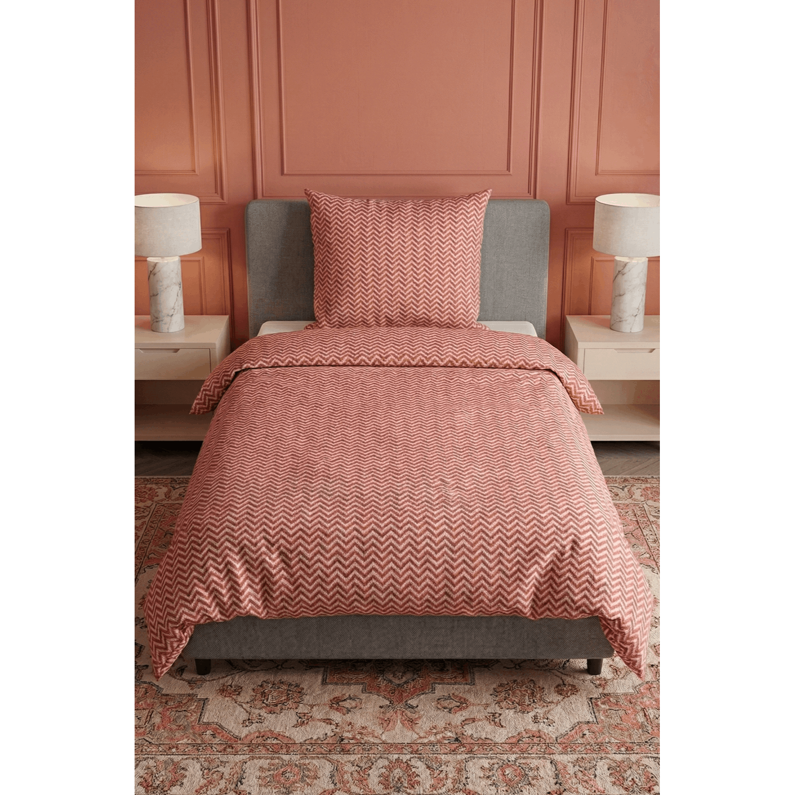 Sleep - - Branded Jersey Bedding Set 0070734 Gold Chevron