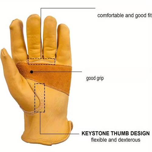 1 par de guantes premium de cuero , cómodos guantes multiusos s excelentes. diseño de dedo completo, cómodos para actividades , senderismo, pesca y uso , guantes antideslizantes transpirables para ciclismo, bicicleta para hombres y mujeres, guantes elásticos flexibles con muñeca estirable – guantes para hombres y mujeres para uso