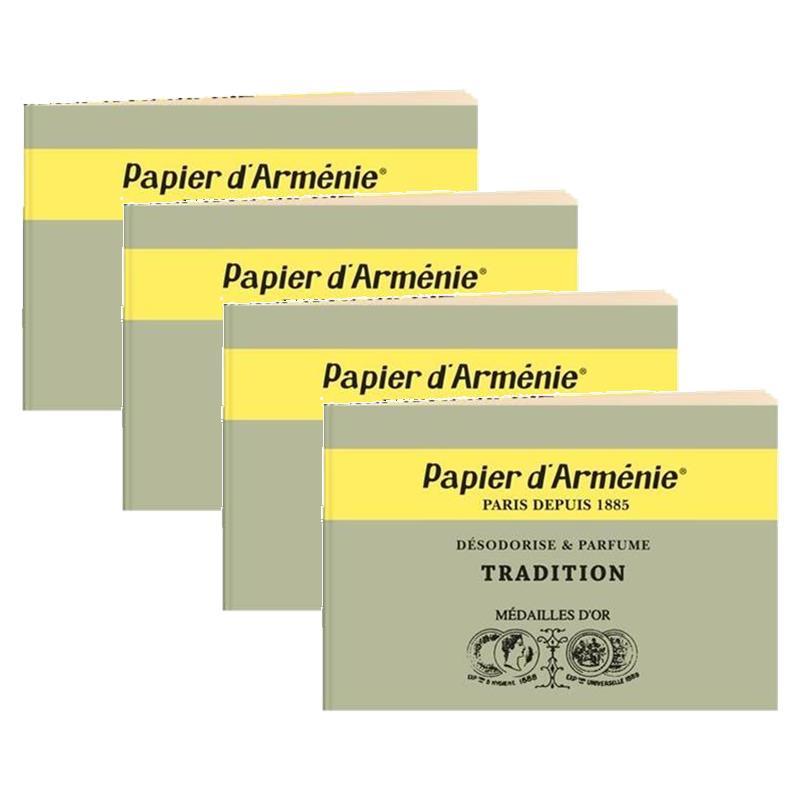 TEMU Papier d'Arménie Pack 4 Carnet de 12 feuilles de 3 lamelles parfum - Encens - Parfume