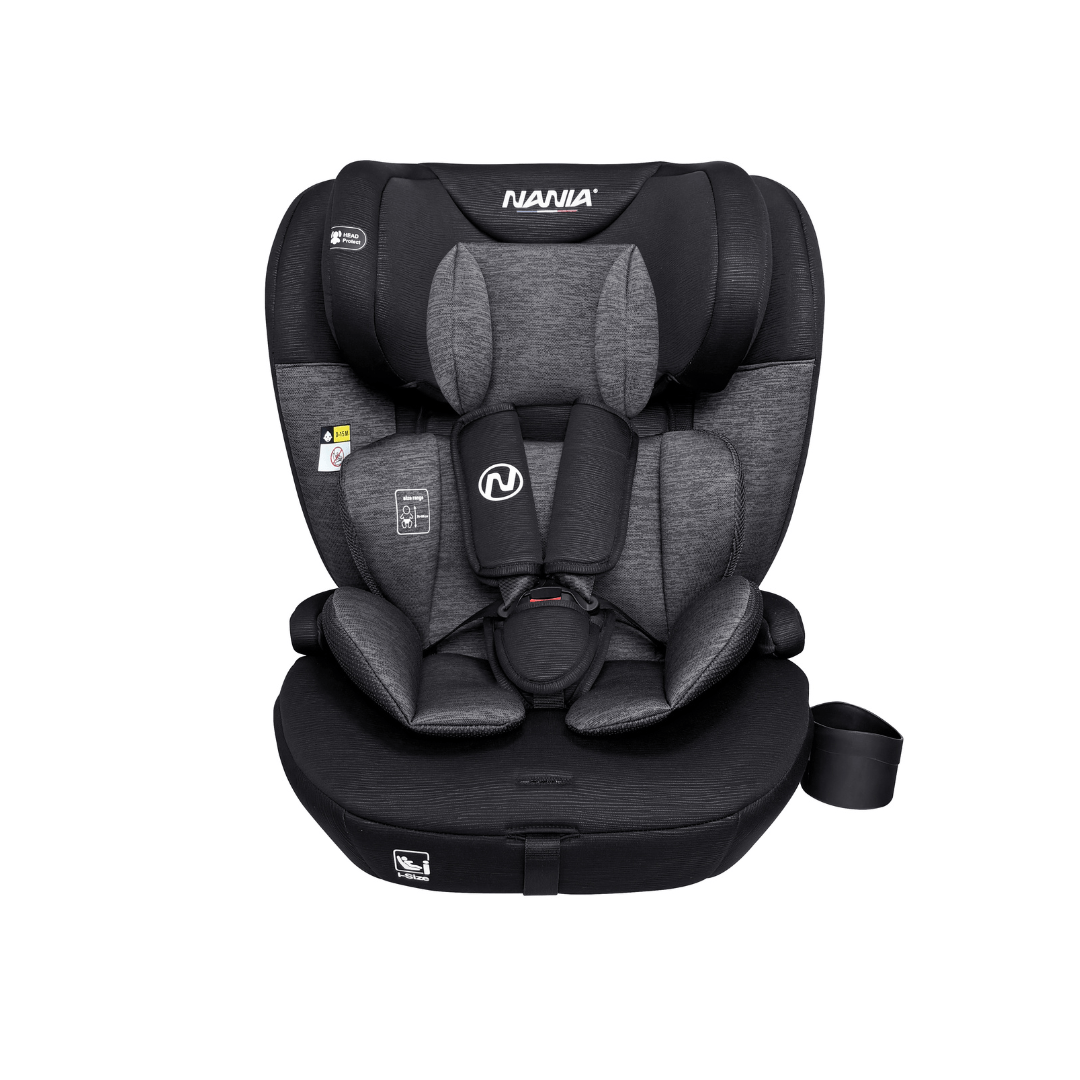 TEMU Siège auto bébé évolutif 76-150 cm, 15 mois à 12 ans, Têtière ajustable 12 niveaux de réglages, Protections latérales, Porte gobelet, Housse